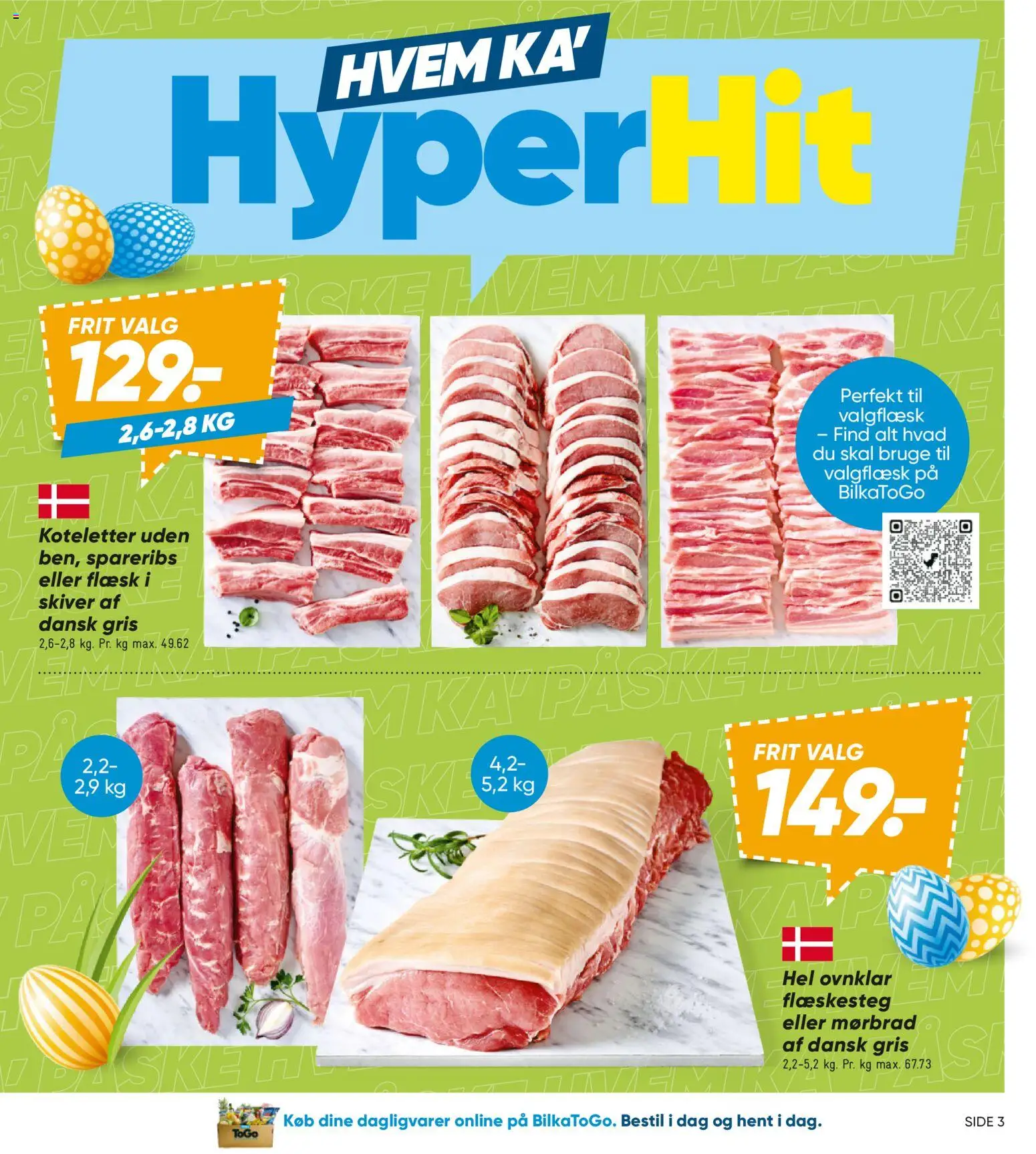 Bilka tilbudsavis – gyldig fra 20.03.2026 | Side: 3 | Produkter: Koteletter, Spareribs, Flæskesteg