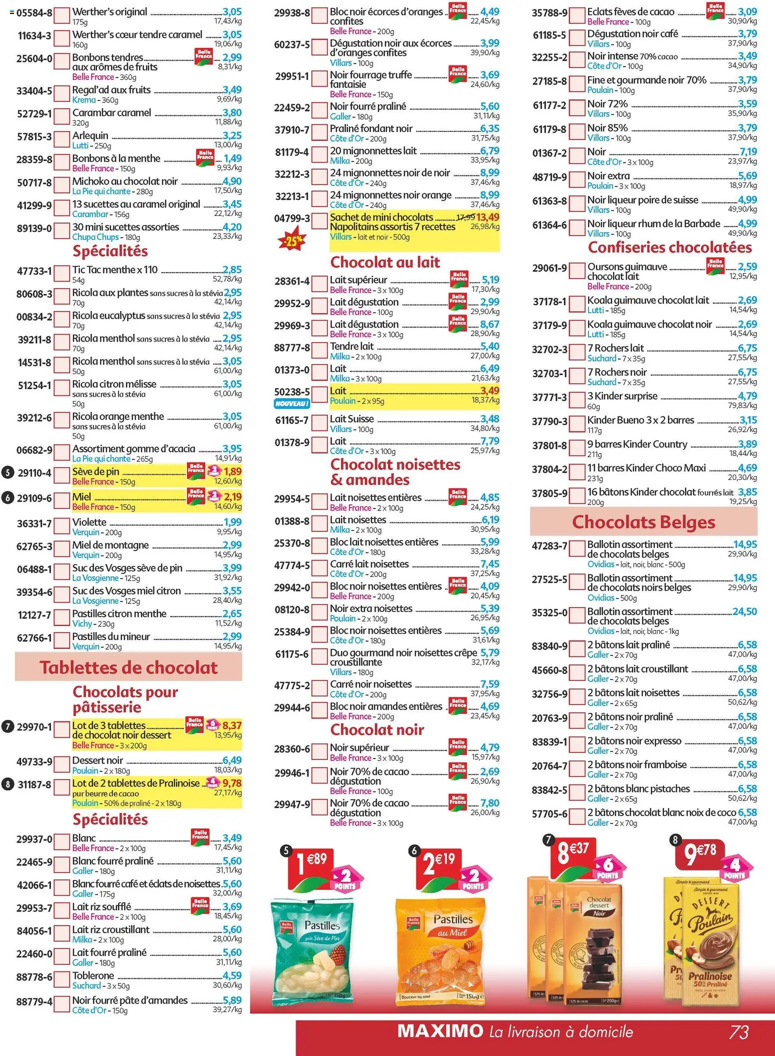 {H1} | Page: 73 | Produits: Plantes, Rhum, Lait, Riz