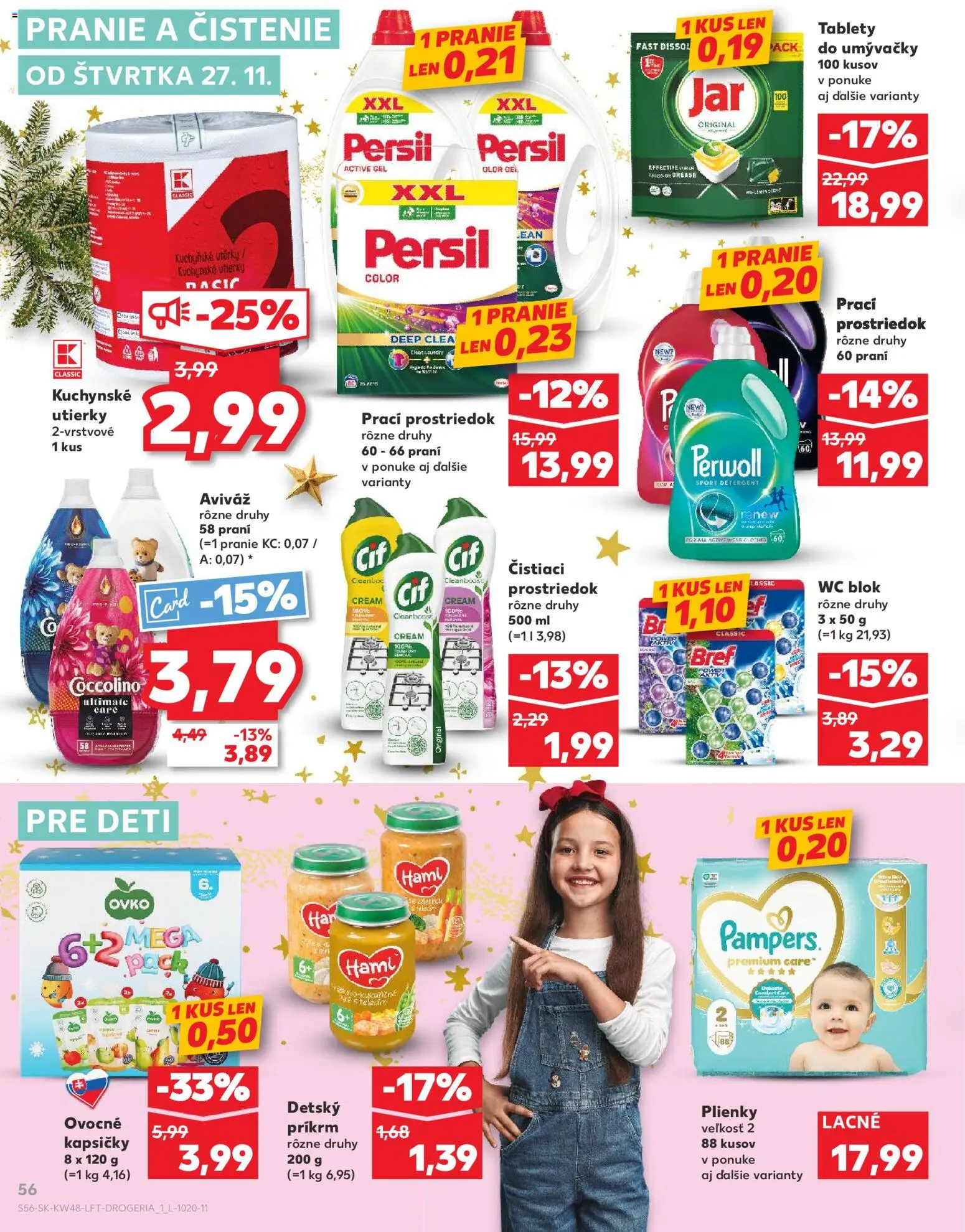 Nové Kaufland akcie – leták je platný od 27.11.2025 | Strana: 56 | Produkty: Persil, Aviváž, Coccolino, Pampers