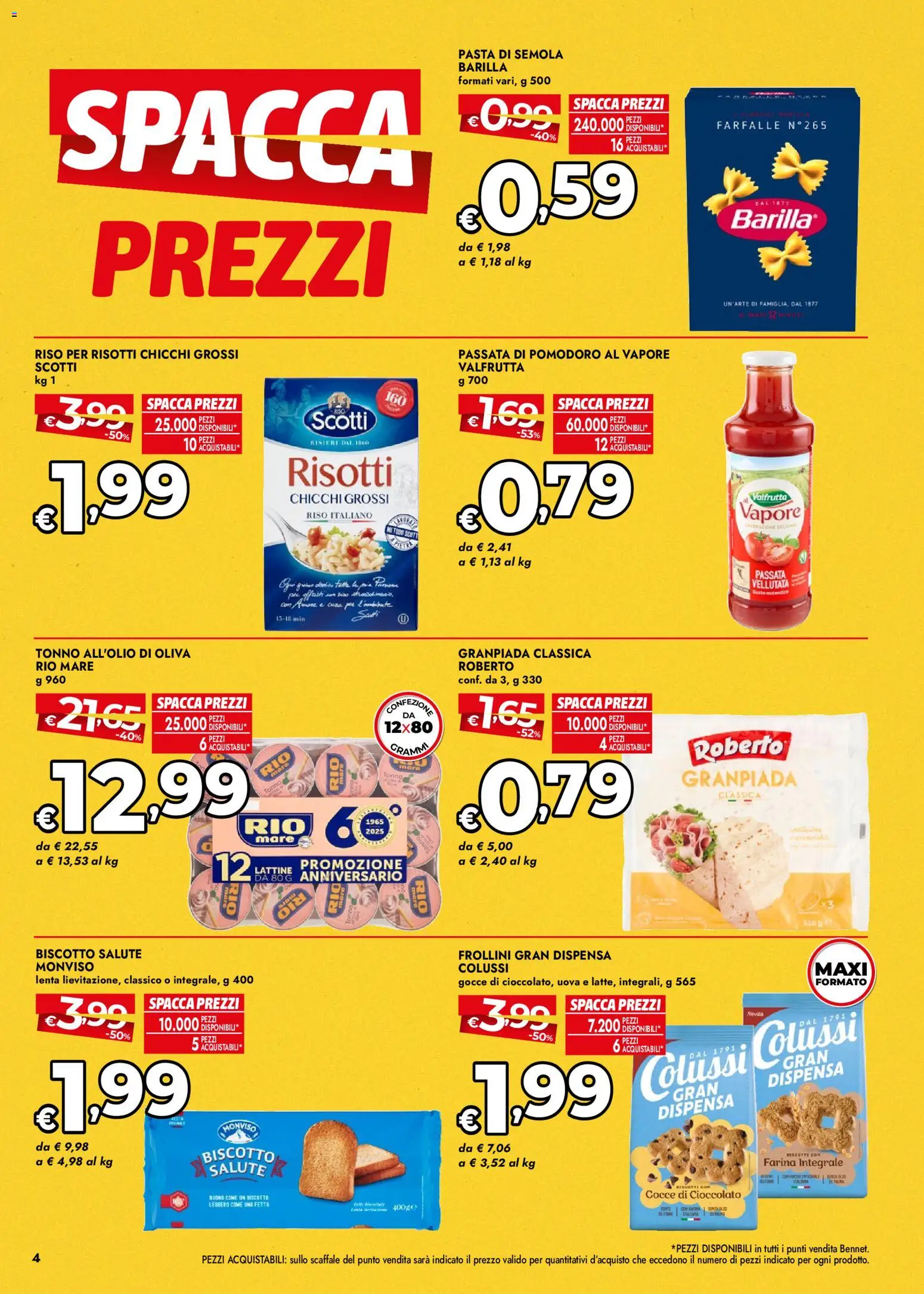Volantino bennet del 12.02.2026 | Pagina: 4 | Prodotti: Uova, Biscotti, Farina, Scaffale