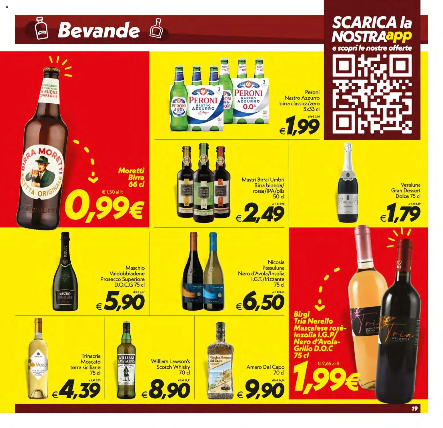 Volantino SuperConveniente del 17.03.2026 | Pagina: 19 | Prodotti: Birra, Prosecco, Whisky, Amaro
