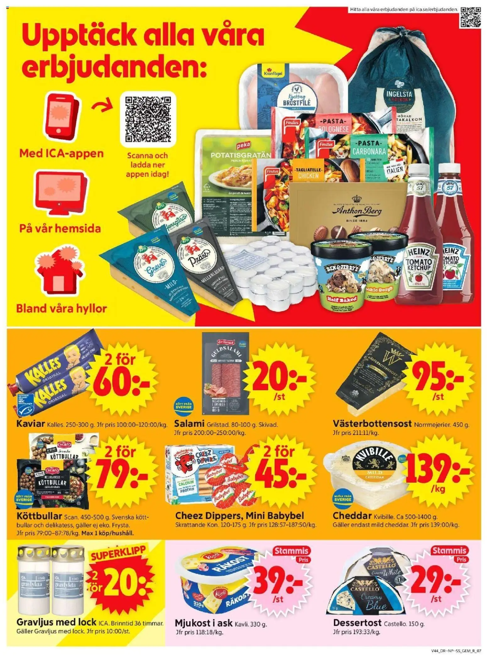 ICA Supermarket reklamblad aktuell från 27.10.2025 | Sida: 9 | Produkter: Räkost, Köttbullar, Salami, Mjukost