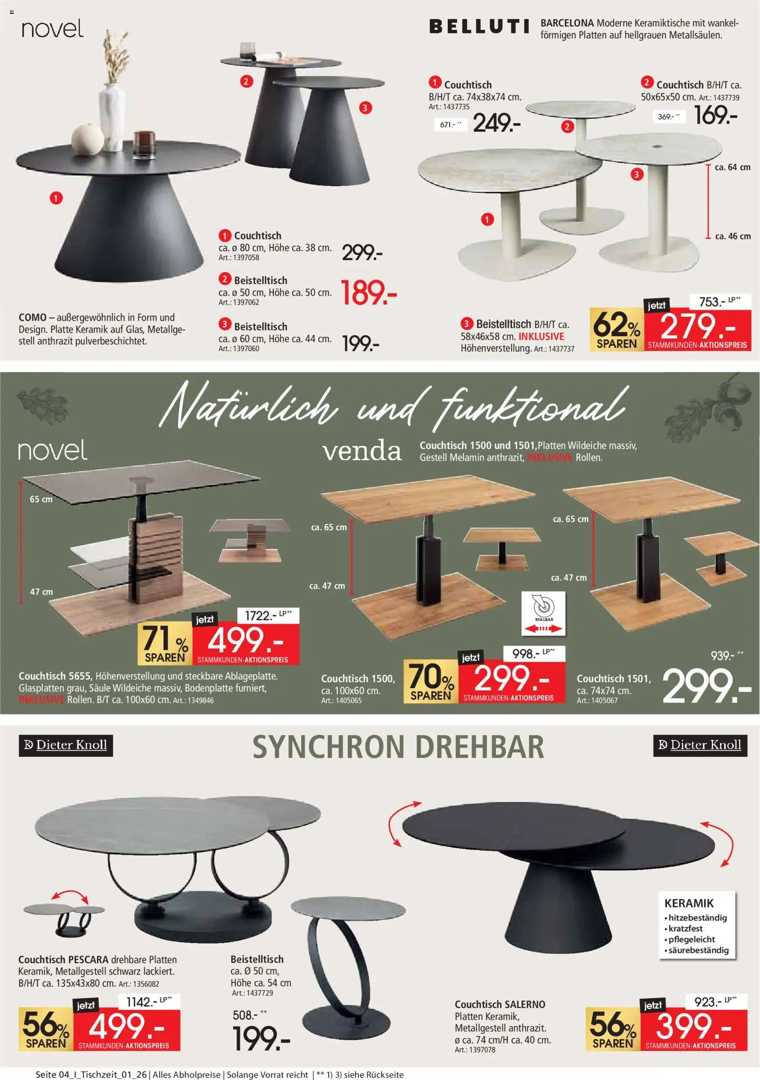 Zurbrüggen Tischzeit – gültig ab 02.03.2026 | Seite: 4 | Produkte: Beistelltisch, Couchtisch