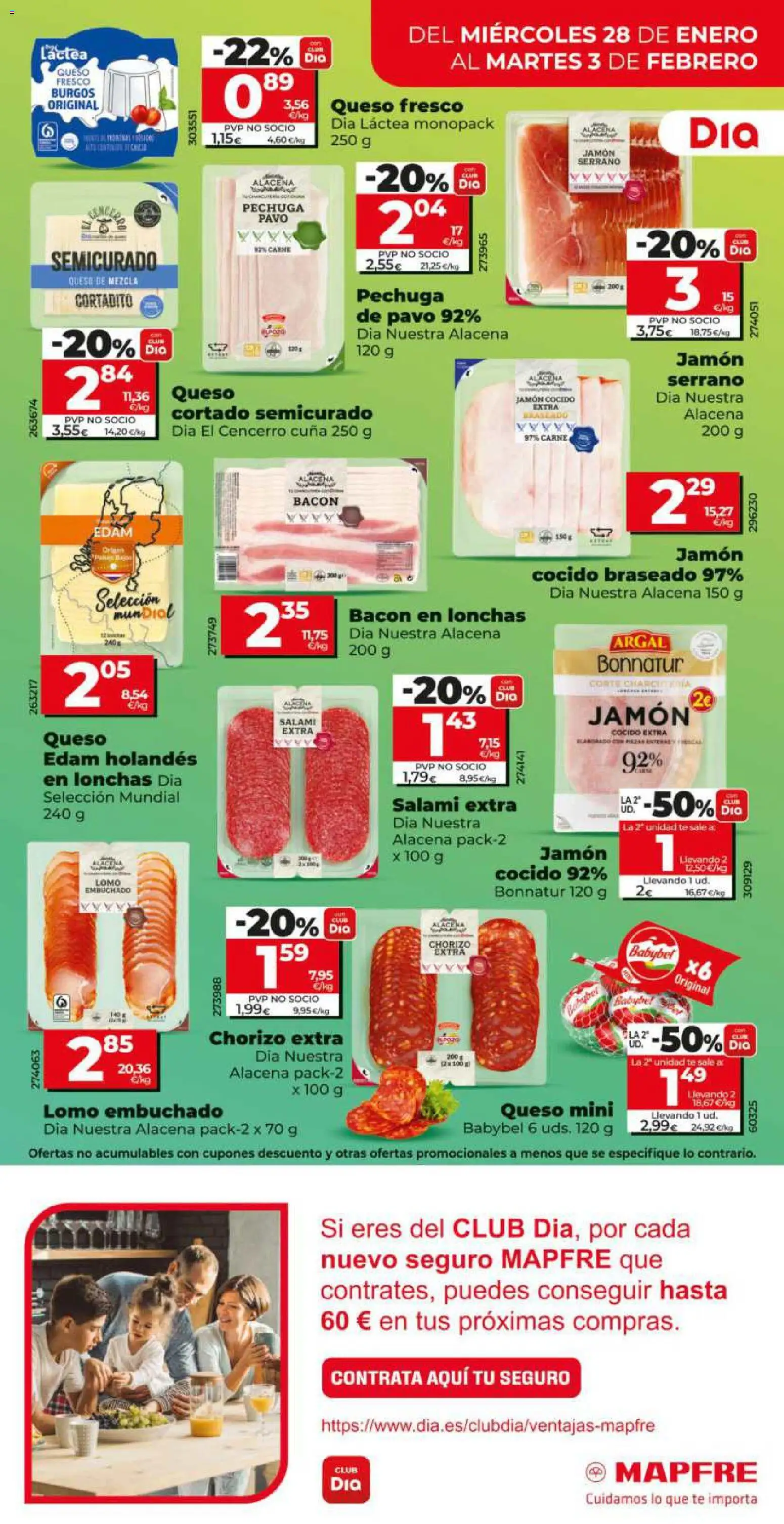 Dia - folleto Market │ válido desde el 28.01.2026 | Página: 7 | Productos: Jamón serrano, Queso, Jamón cocido, Salami