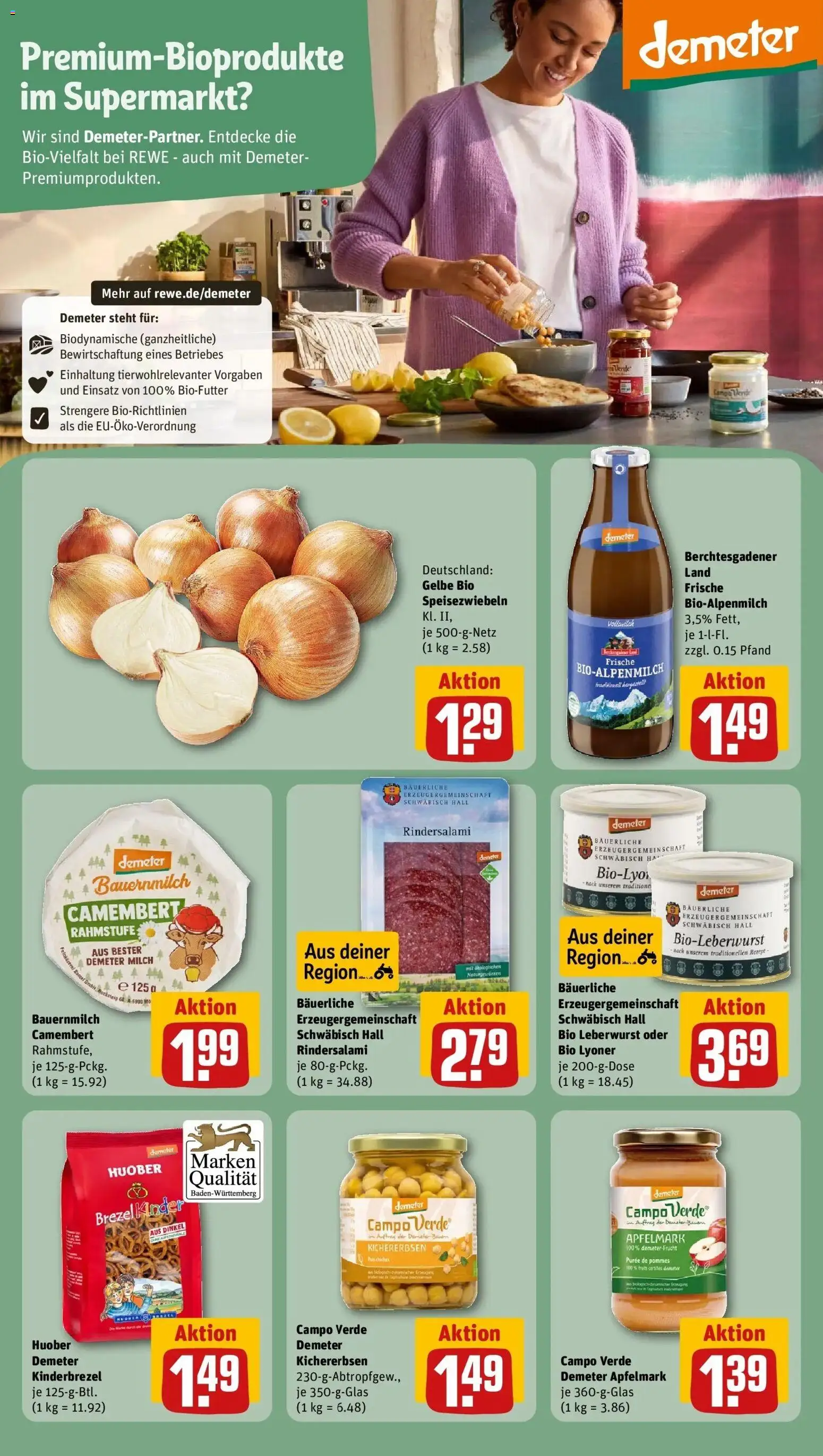 Rewe Prospekt Mengen	 – gültig ab 09.03.2026 | Seite: 21 | Produkte: Milch, Pommes, Apple, Salami