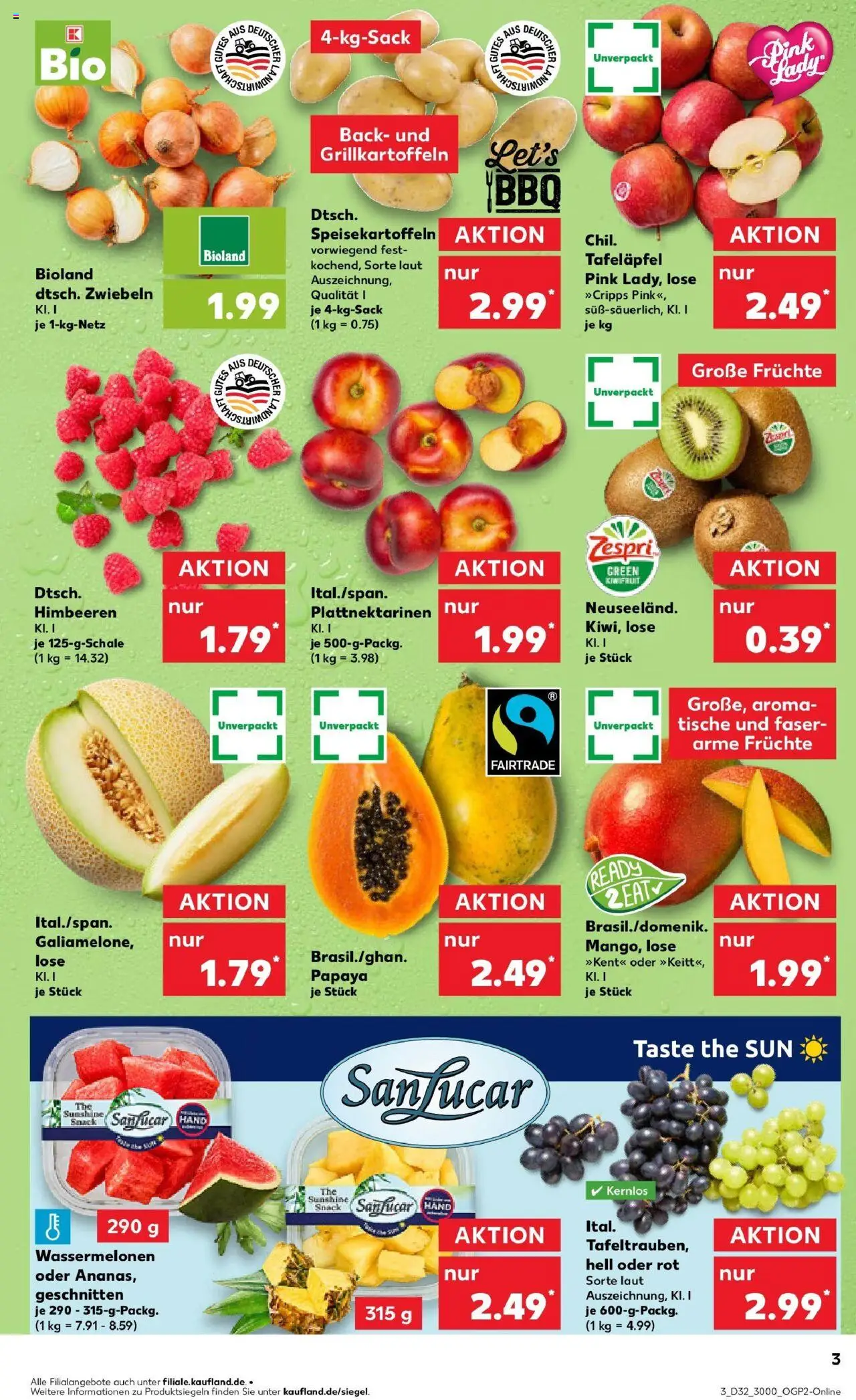 Kaufland prospekt Leonberg	 - gültig ab dem 10.08.2025 | Seite: 16 | Produkte: Himbeeren, Zwiebeln, Mango, Kiwi