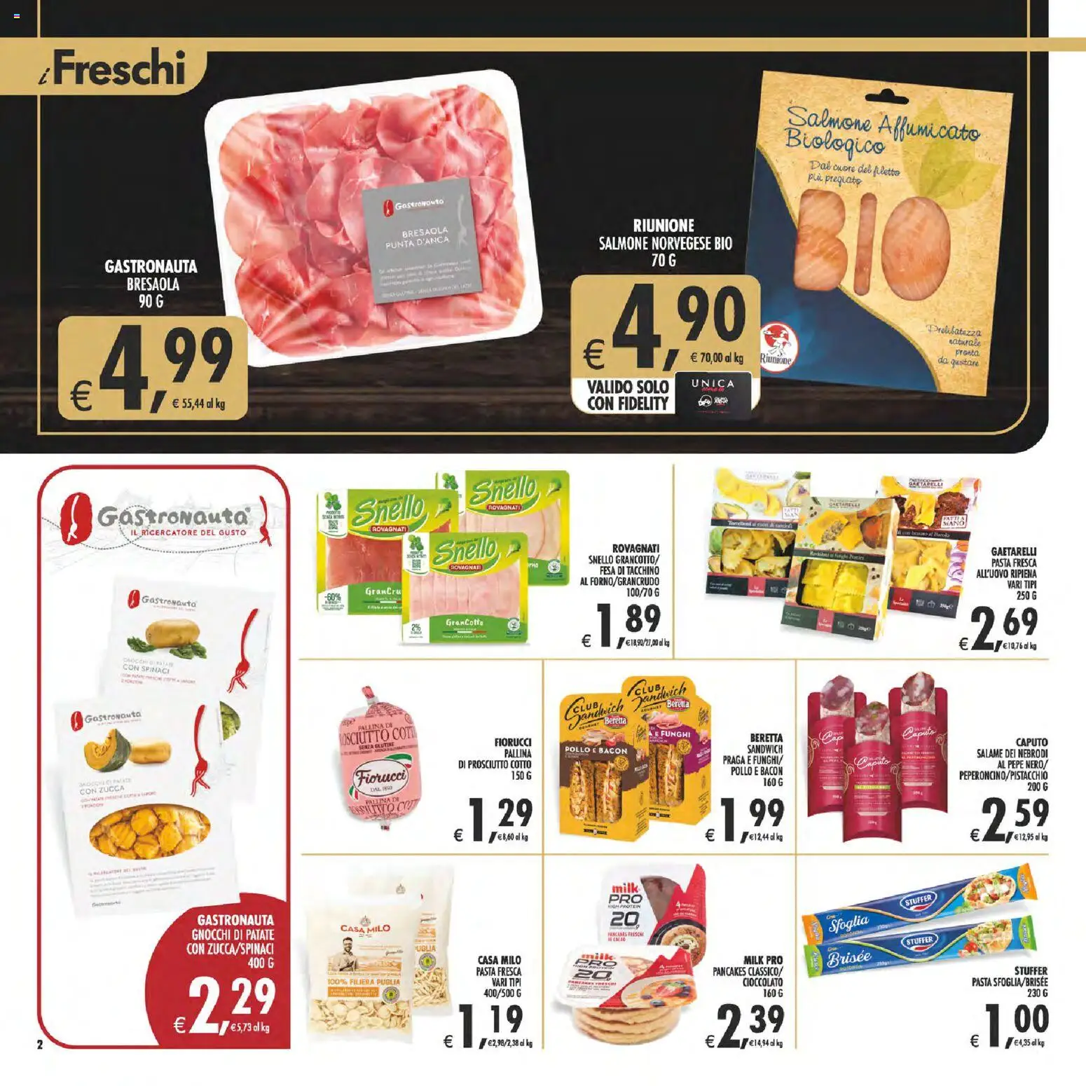 Volantino Decò del 17.04.2026 | Pagina: 2 | Prodotti: Salmone affumicato, Pasta, Spinaci, Carciofi