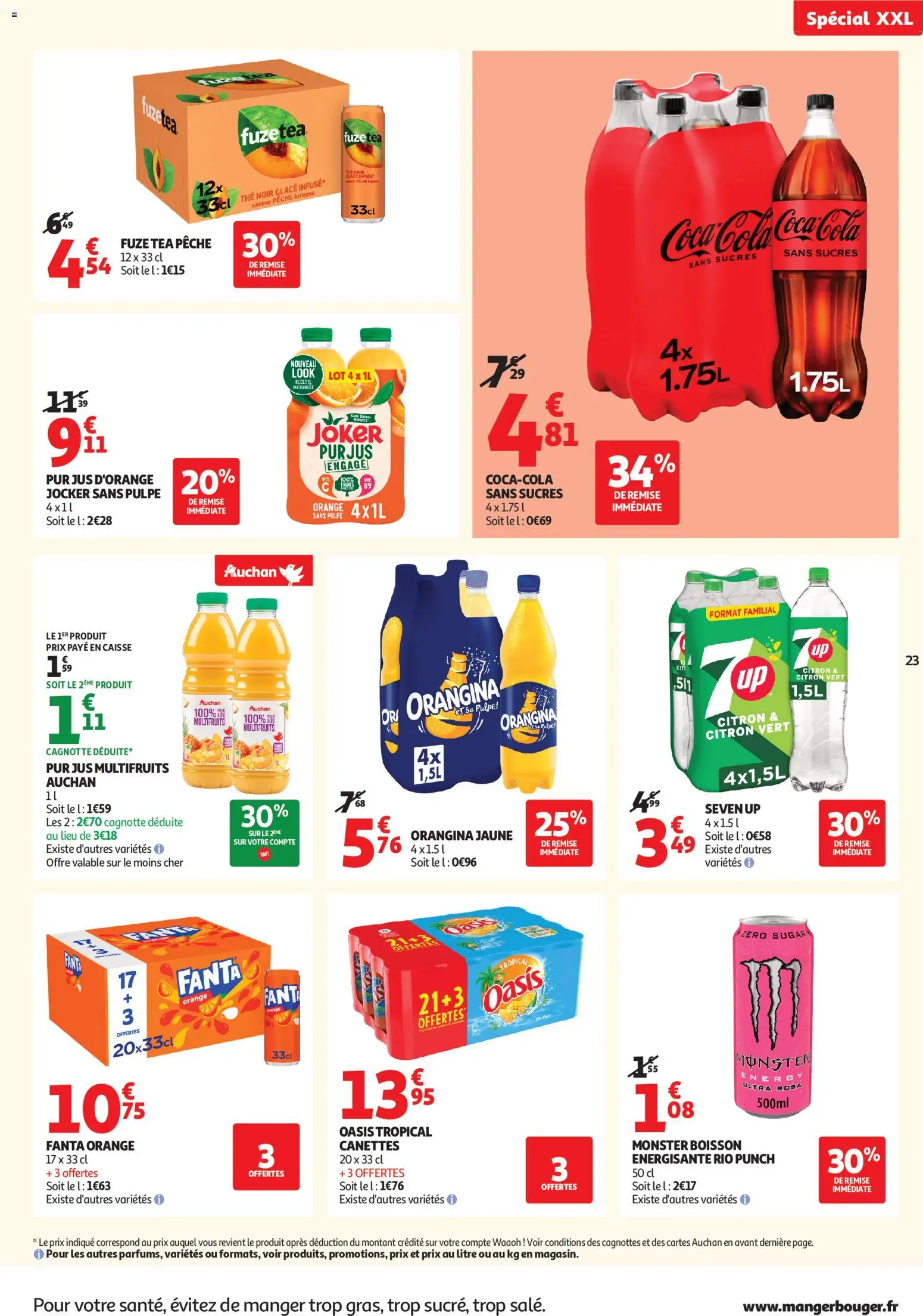 {H1} | Page: 23 | Produits: Orangina, Pêche, Oasis tropical, Jus