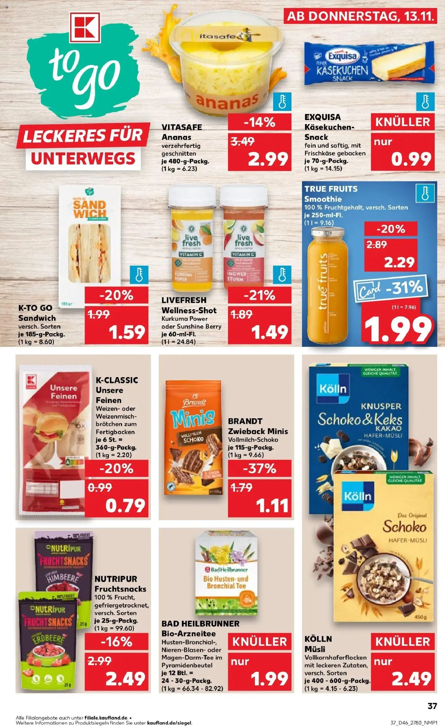 Kaufland prospekt Erfurt	 – gültig ab 13.11.2025 | Seite: 37 | Produkte: Kolln musli, Bad, Himbeere, Frischkase
