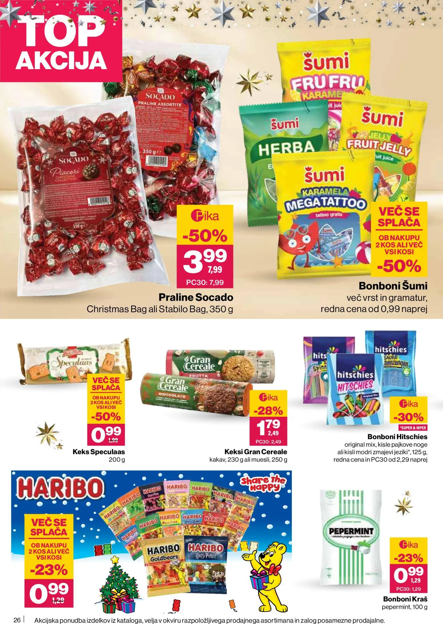 Novi Mercator katalog ponudbe – veljaven od 04.12.2025 | Stran: 26 | Izdelki: Keksi, Bonboni, Kos