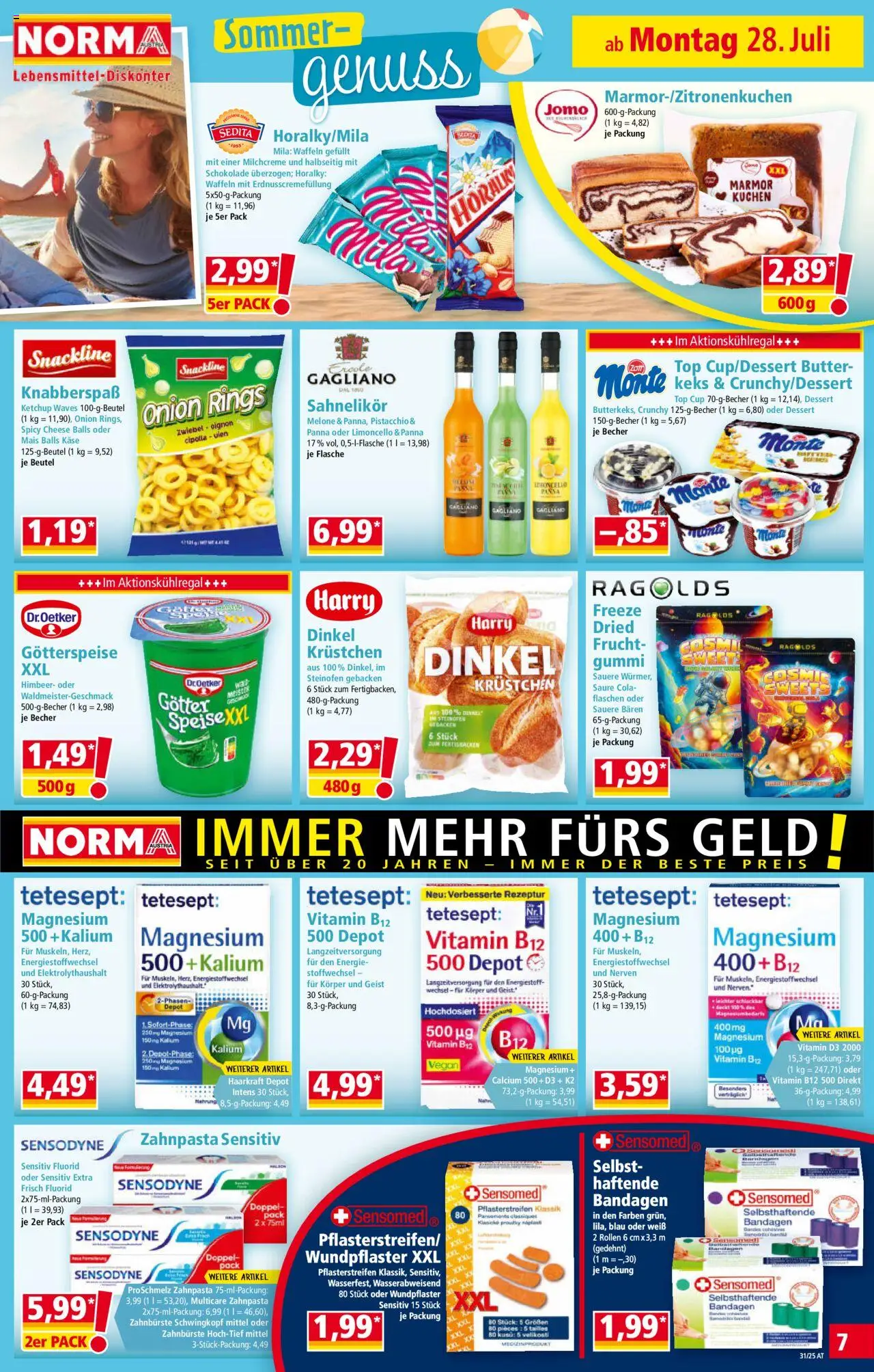 Norma Flugblatt gültig ab 28.07.2025 | Seite: 7 | Produkte: Ketchup, Butter, Käse, Schokolade