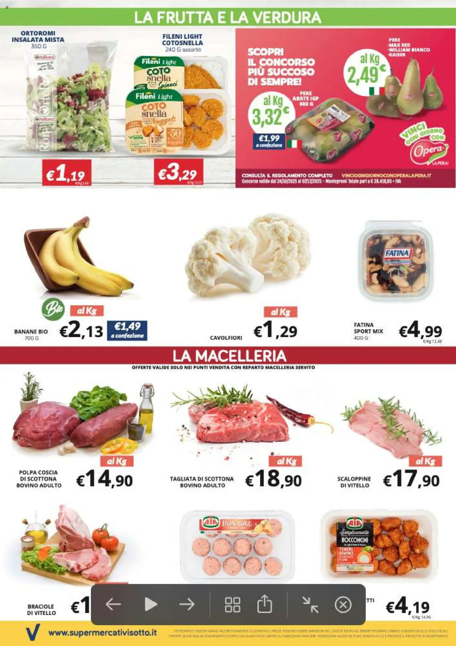 Volantino Visotto del 05.11.2025 | Pagina: 2 | Prodotti: Bovino, Banane, Insalata, Vitello
