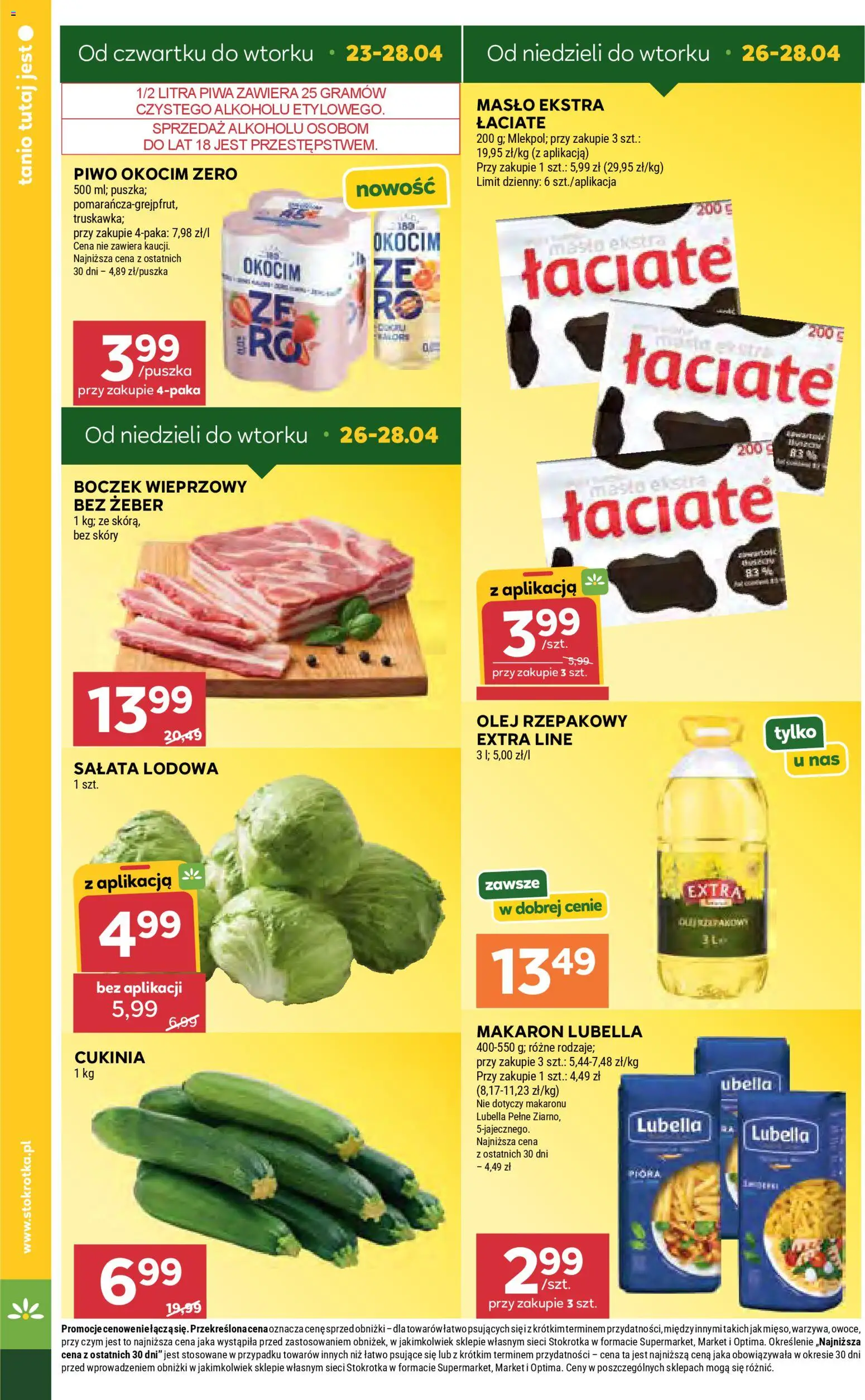 Stokrotka gazetka - Market od 23.04.2026 | Strona: 8 | Produkty: Olej rzepakowy, Masło, Olej, Makaron