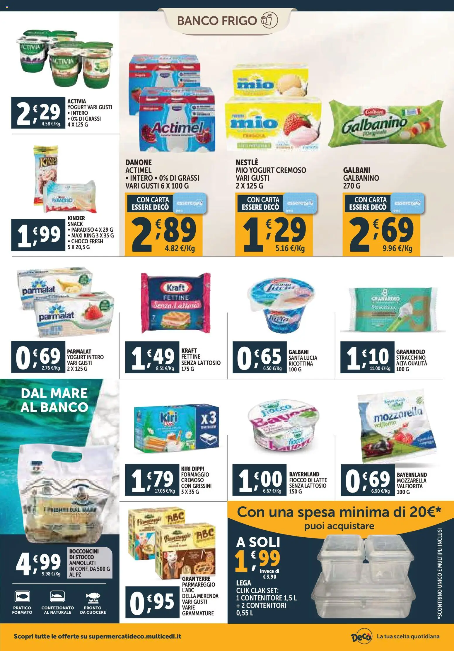 Volantino Decò del 07.11.2025 | Pagina: 8 | Prodotti: Mozzarella, Formaggio, Contenitore, Grissini