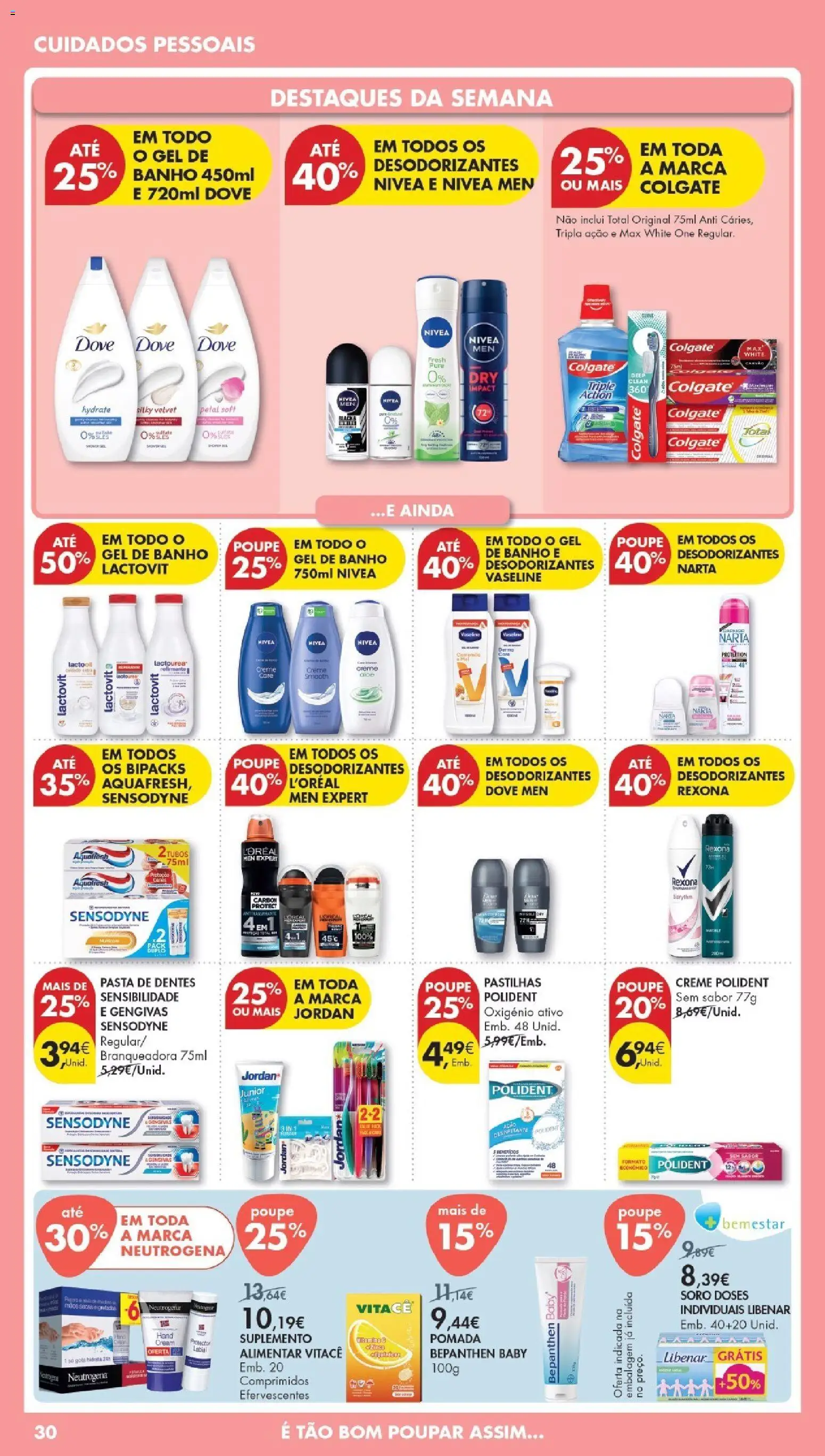 Pingo Doce Poupe Esta Semana Madeira │ válido de 31.03.2026 | Página: 30 | Produtos: Pomada, Gel de banho, Pasta de dentes, Creme