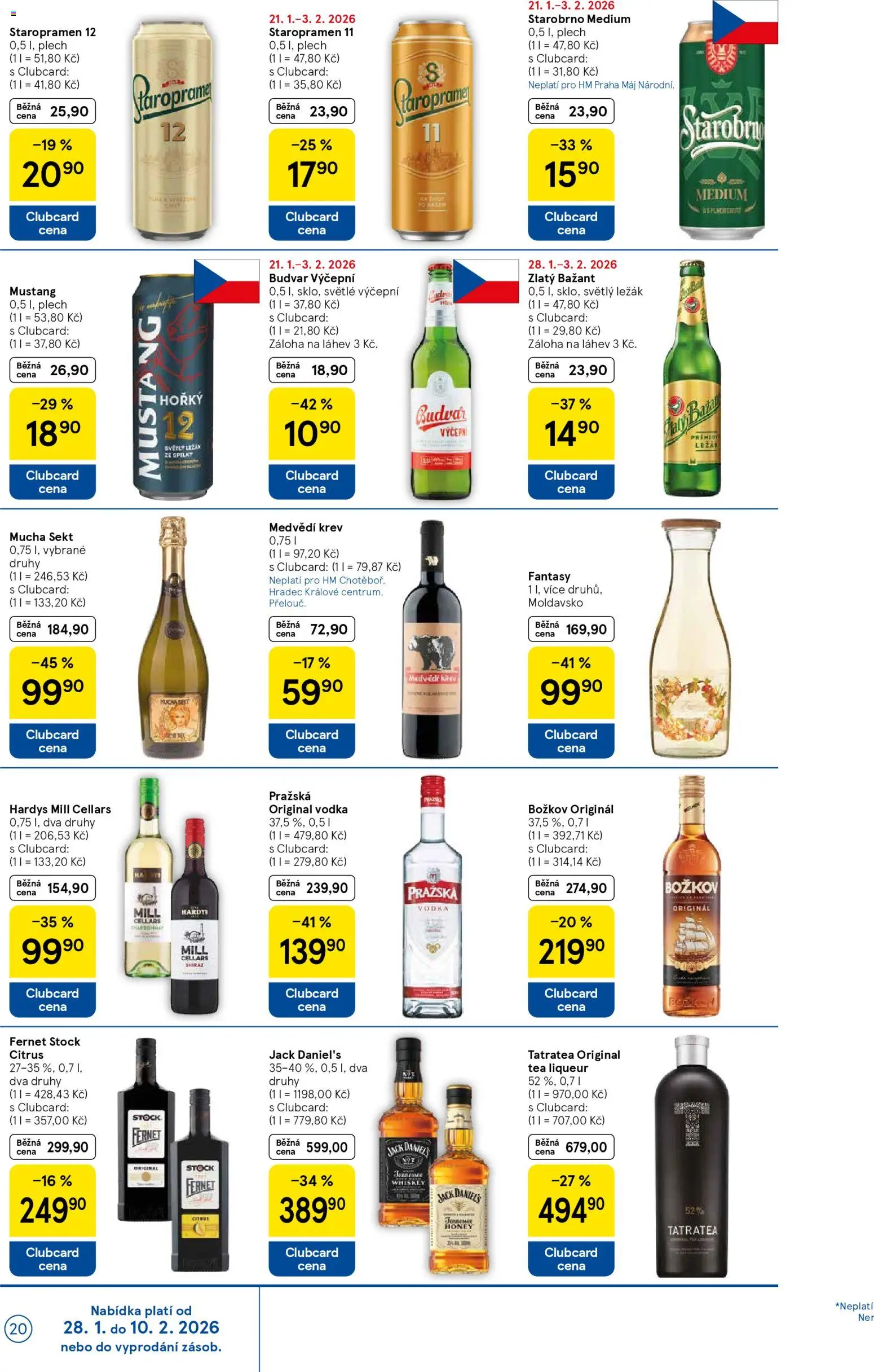 Tesco leták - Hypermarket od 28.01.2026 | Strana: 20 | Produkty: Vodka Božkov, Sekt, Mucha sekt, Božkov originál