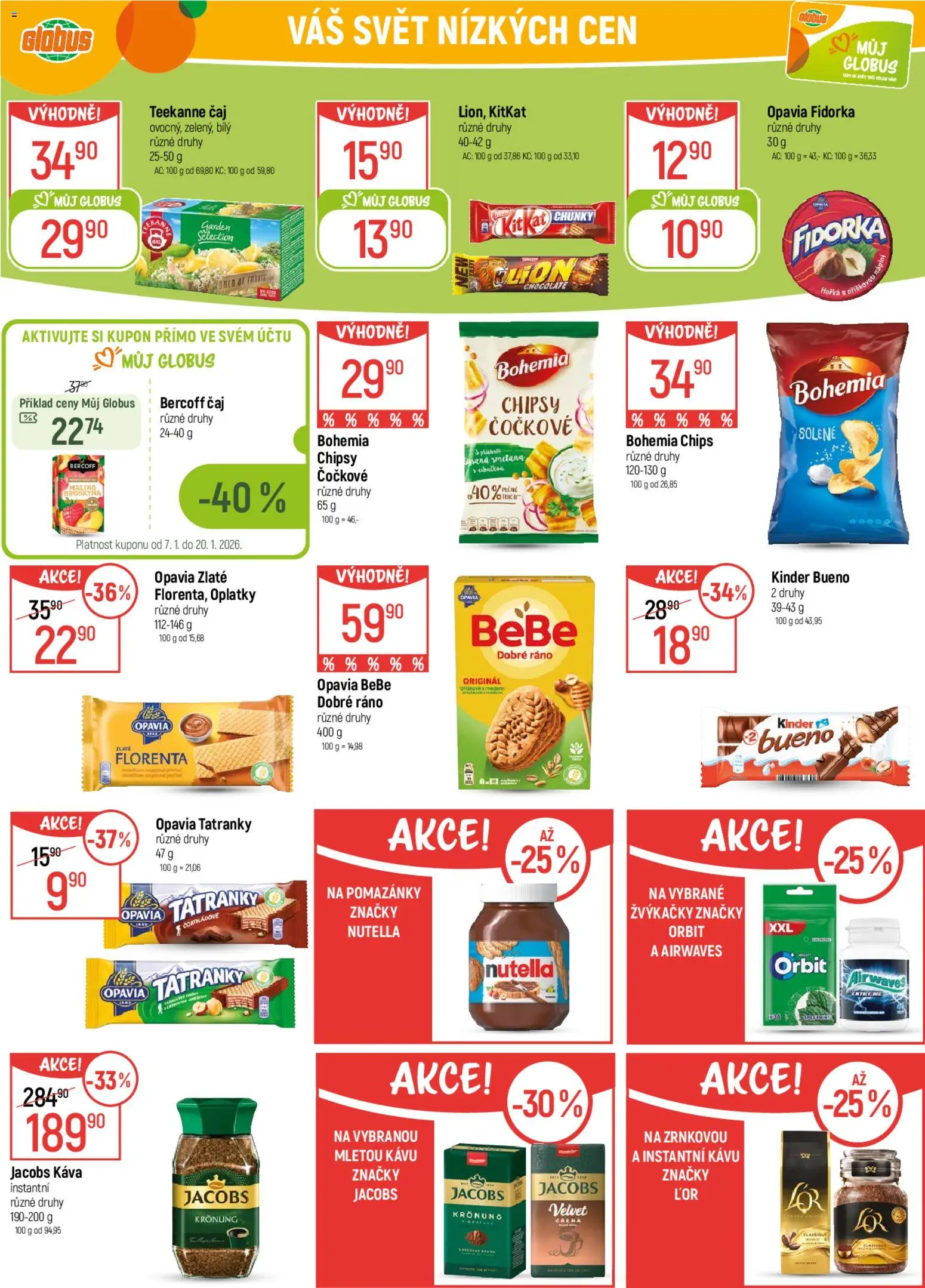 Globus leták od 07.01.2026 | Strana: 21 | Produkty: Smetana, Teekanne, Velvet, Kinder Bueno