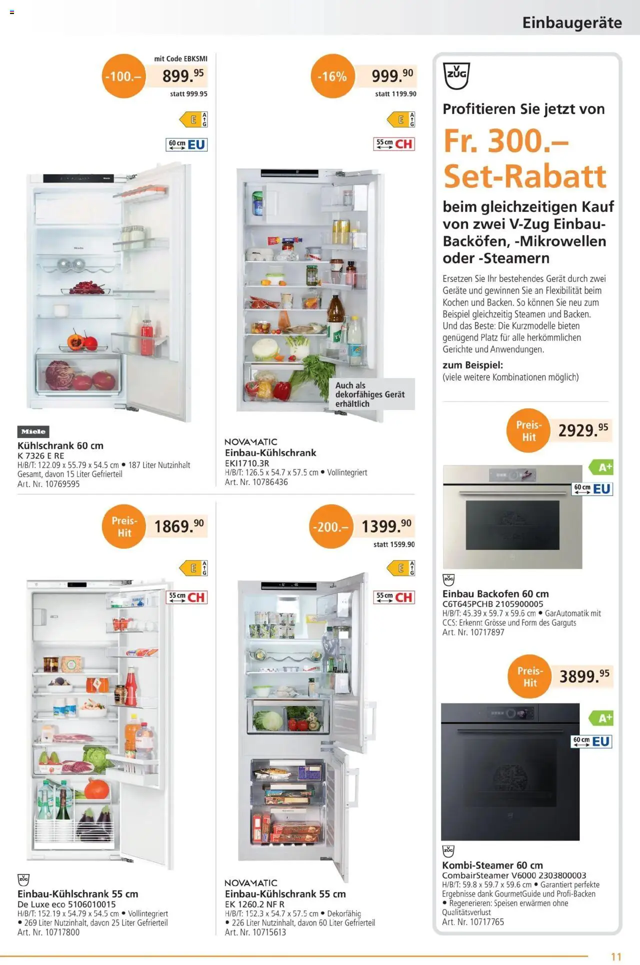 Fust Aktionen ab 26.05.2025 | Seite: 11 | Produkte: Backofen, Kühlschrank, Miele