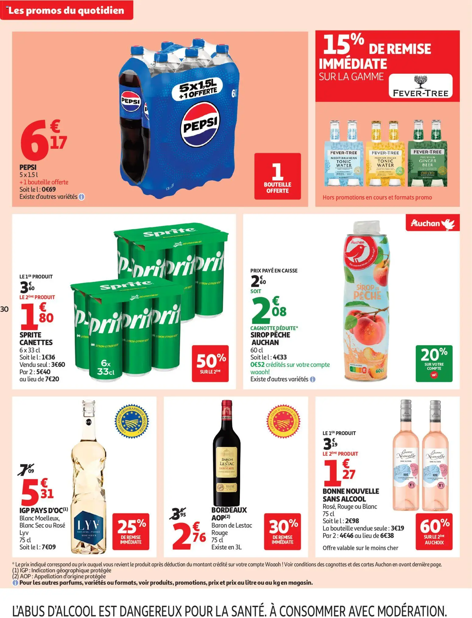 {H1} | Page: 30 | Produits: Alcool, Citron, Baron de Lestac, Pêche