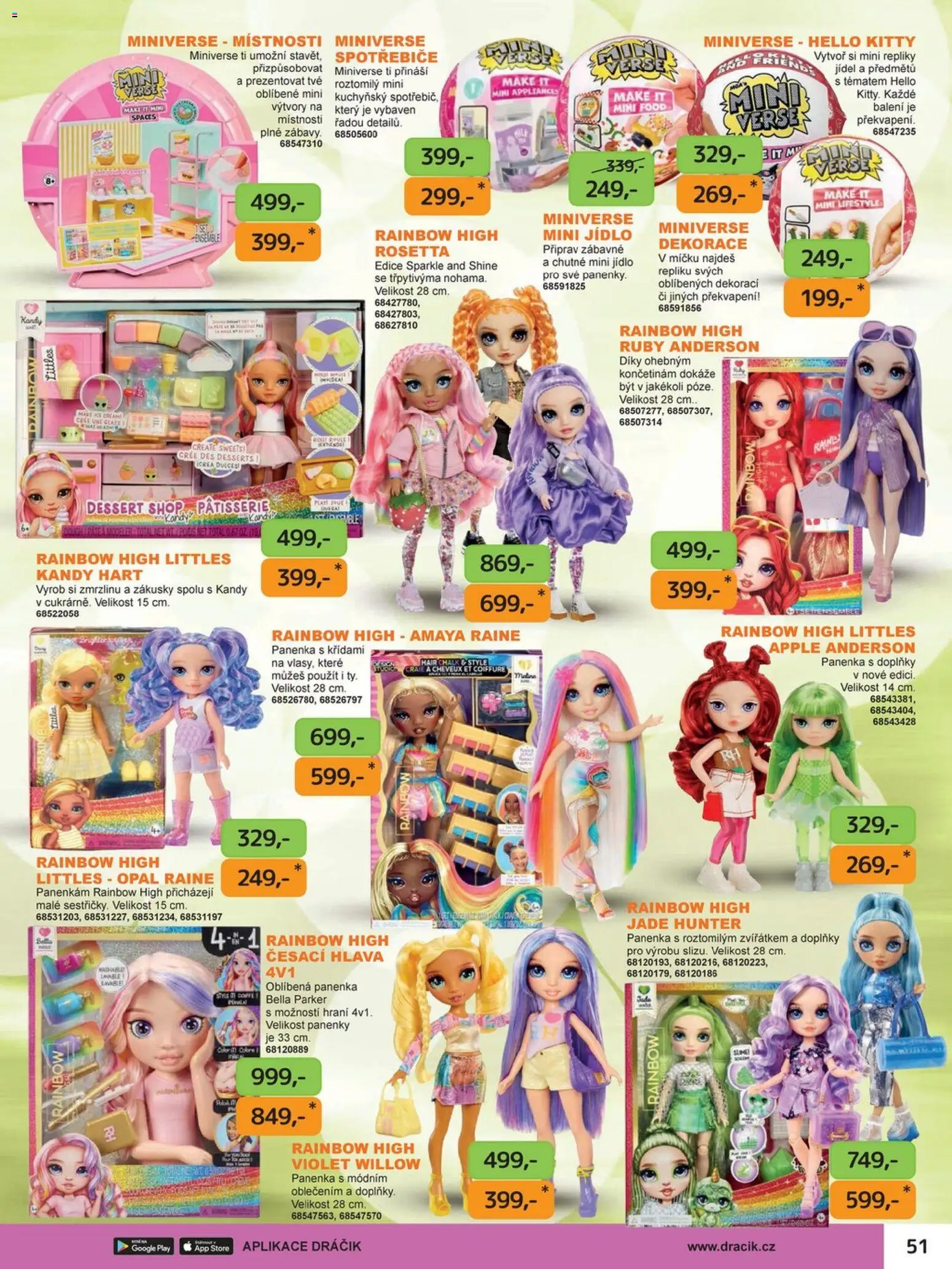 Dráčik leták od 03.10.2025 | Strana: 57 | Produkty: Česací hlava, Rainbow High, Apple, Dekorace