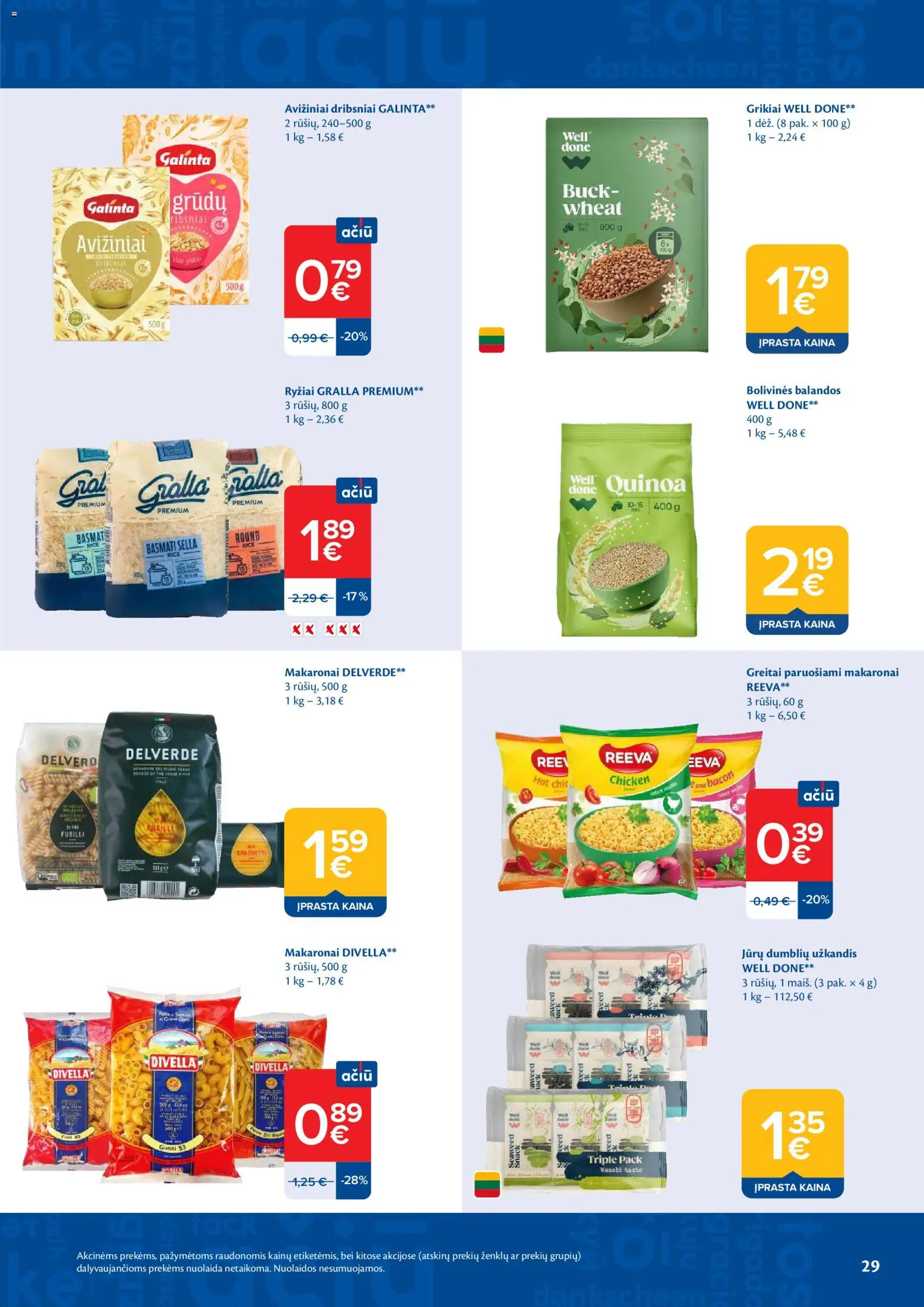 MAXIMA akcijos nuo 28.04.2026 | Puslapis: 29 | Prekių: Grikiai, Ryžiai, Greitai paruošiami makaronai, Makaronai