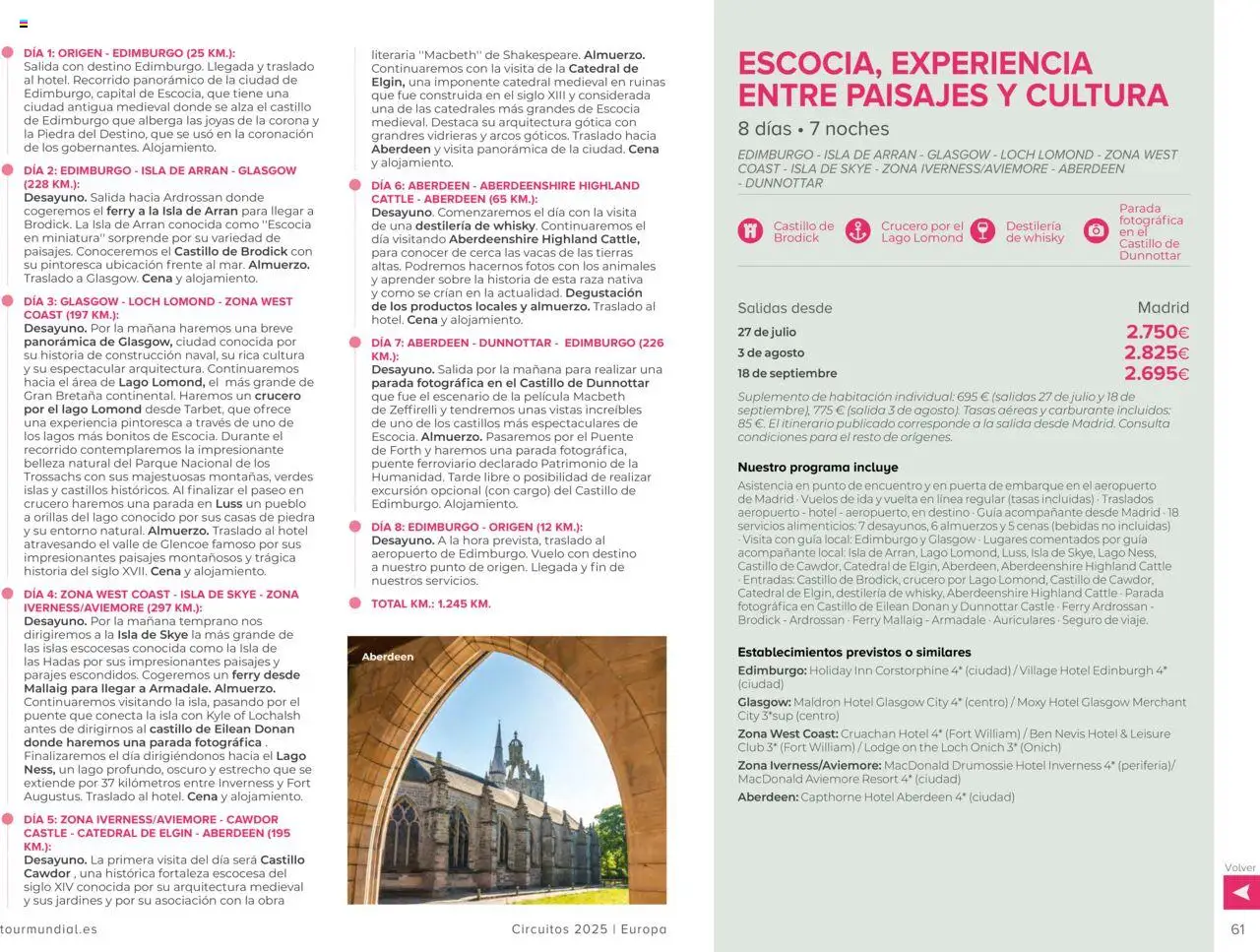 Viajes El Corte Inglés Circuitos exclusivos │ válido desde el 01.05.2025 | Página: 61 | Productos: Whisky, Auriculares