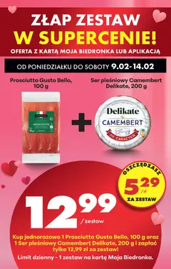 Pogląd oferty "Ser pleśniowy Camembert Delikate, 200 g, Ser miękki i delikatny" - ważna od 09.02.2026 | Strona: 78