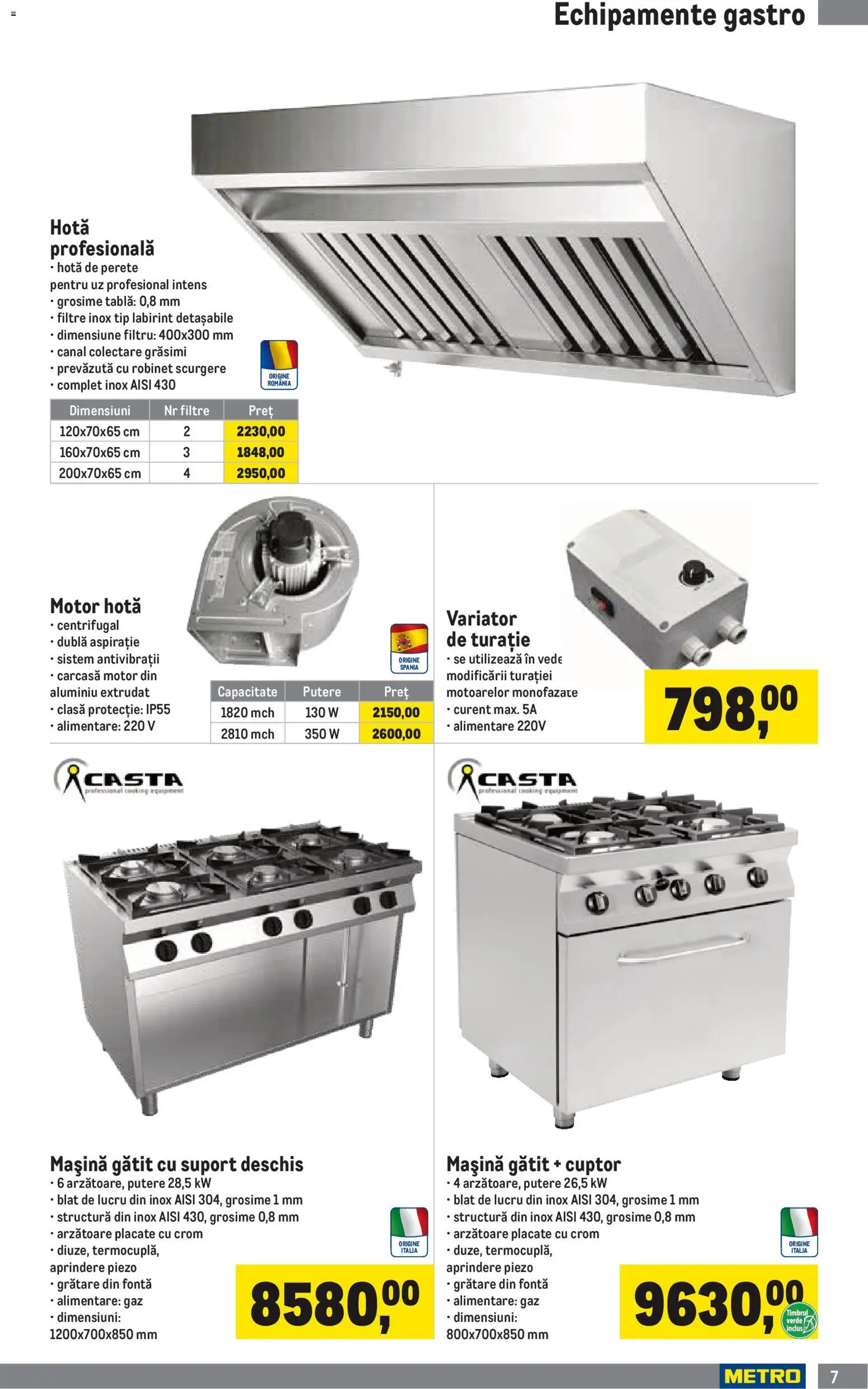 Noul catalog Metro – valabil de la 05.01.2026 | Pagină: 7 | Produse: Hotă, Carcasă, Cuptor, Tablă