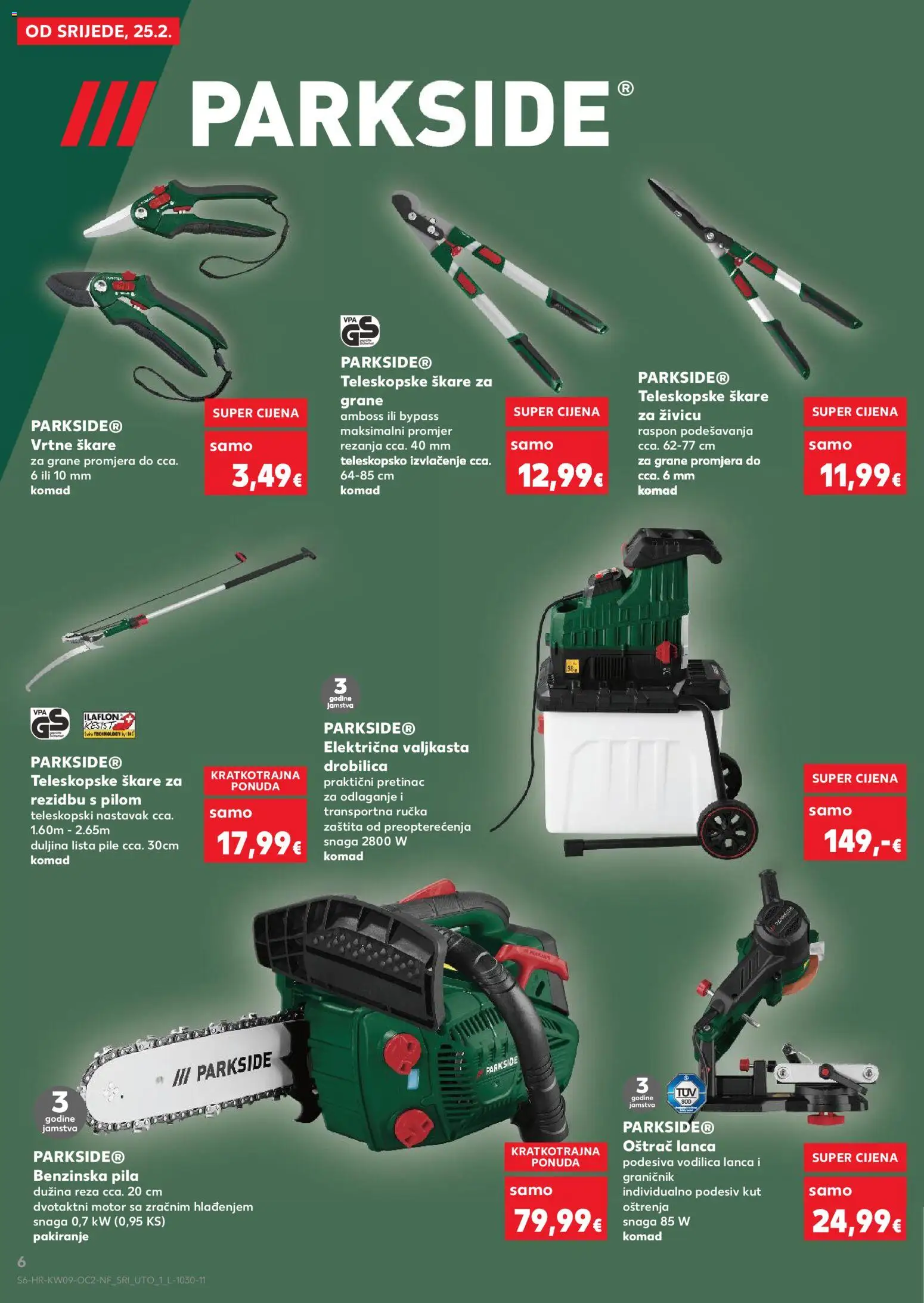 Kaufland katalog | vrijedi od 25.02.2026 | Stranica: 6 | Proizvodi: Škare, Pila, Drobilica, Parkside