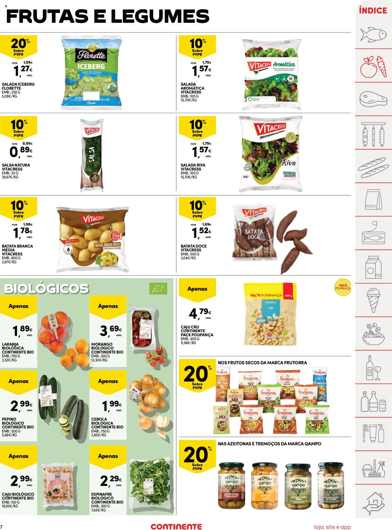 Continente Semanal Continente Bom Dia │ válido de 24.03.2026 | Página: 7 | Produtos: Batata, Azeitonas, Cebola, Tremoços