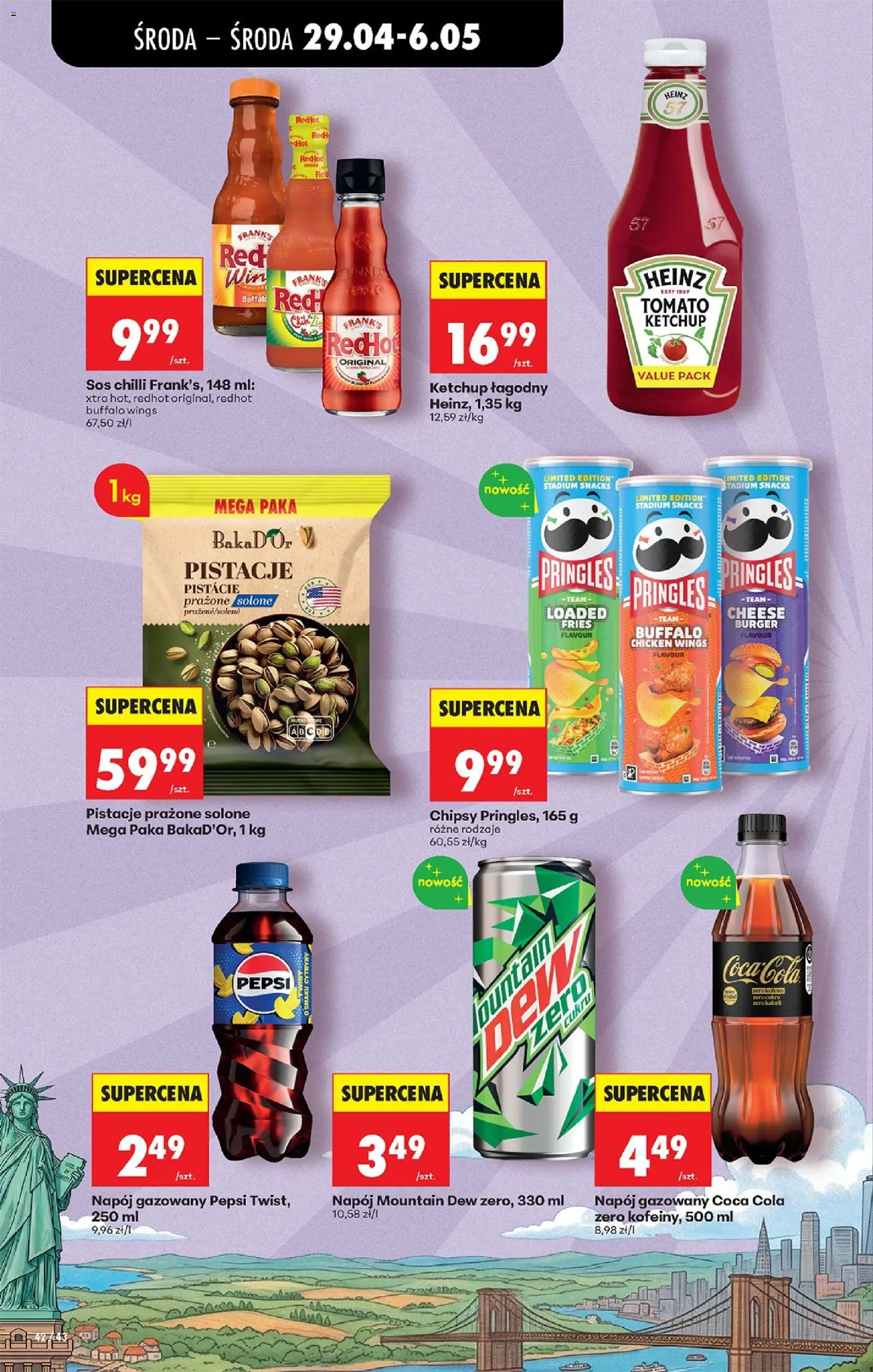 Biedronka Polsko leták - Codziennie niskie ceny od 29.04.2026 | Strana: 73 | Produkty: Burger, Pringles, Coca cola, Mountain Dew