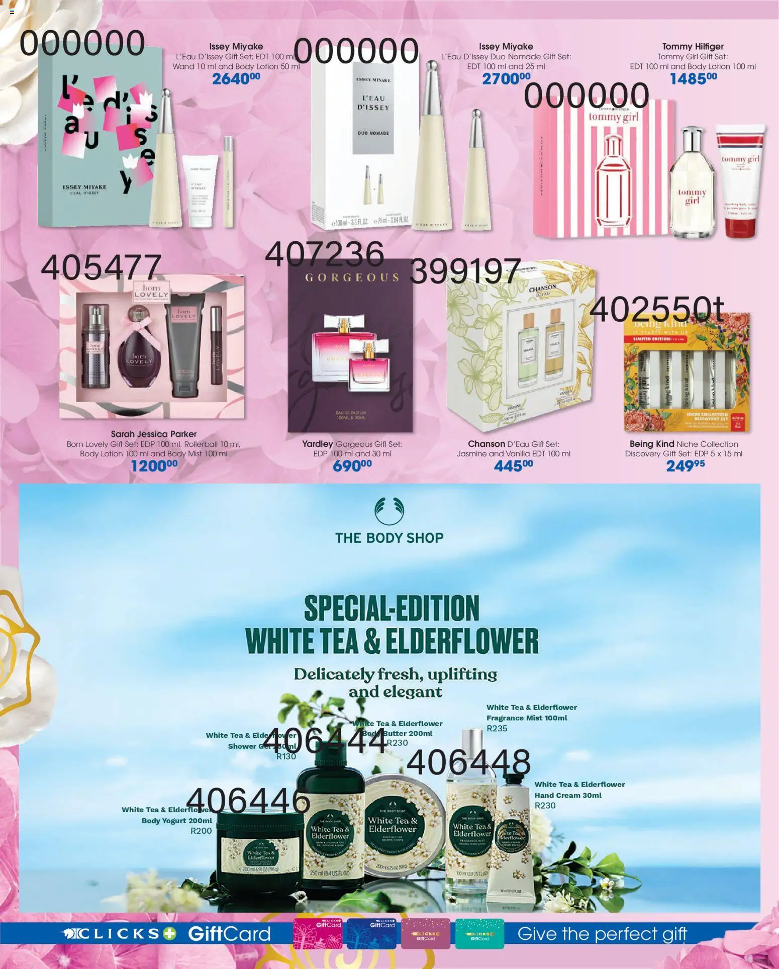 New Clicks catalogue – valid from 23.04.2026 | Page: 8 | Products: Tea, Cream, Shower gel, Lotion