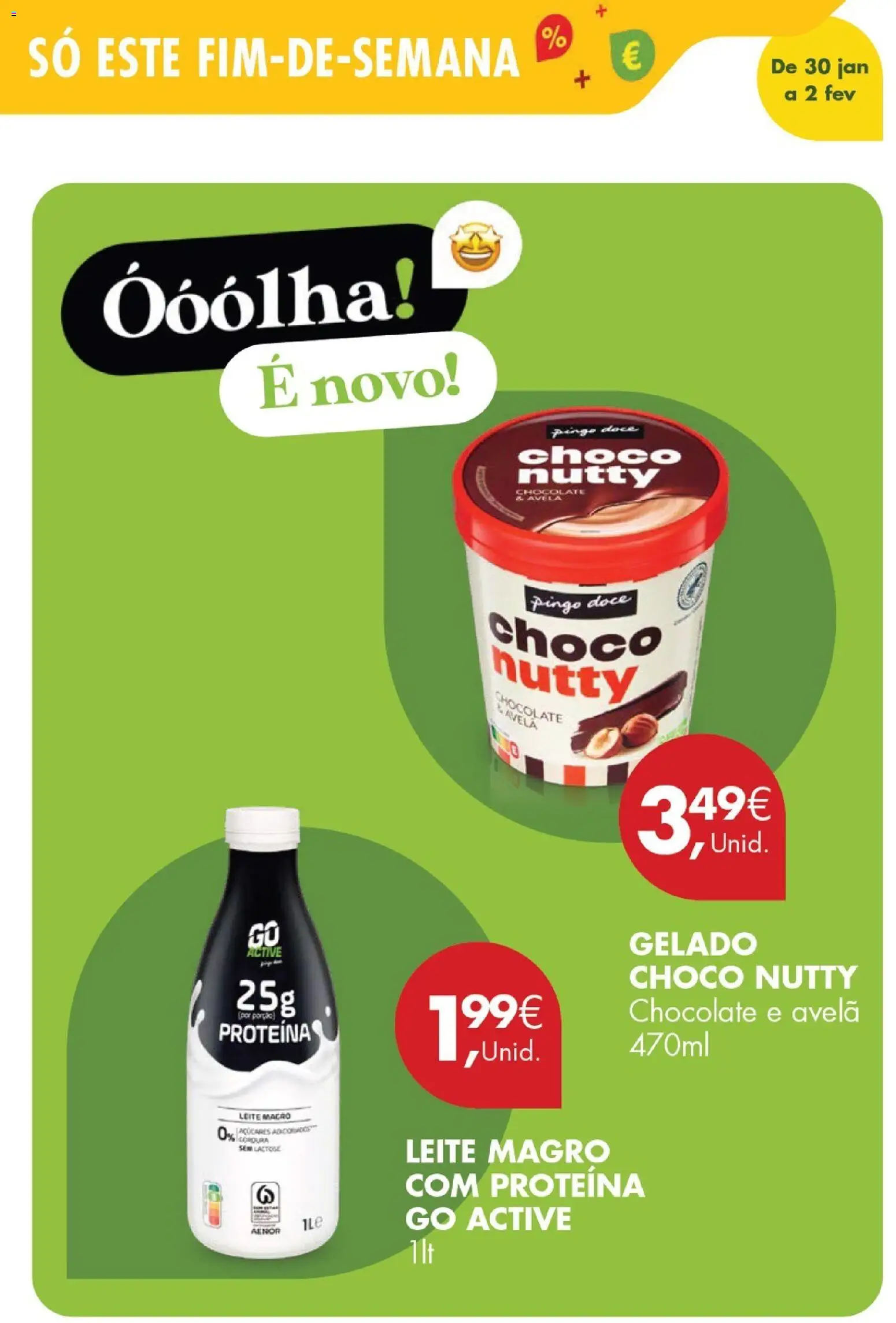 Pingo Doce Poupe este Fim de Semana │ válido de 30.01.2026 | Página: 18 | Produtos: Gelado, Leite, Chocolate, Proteina