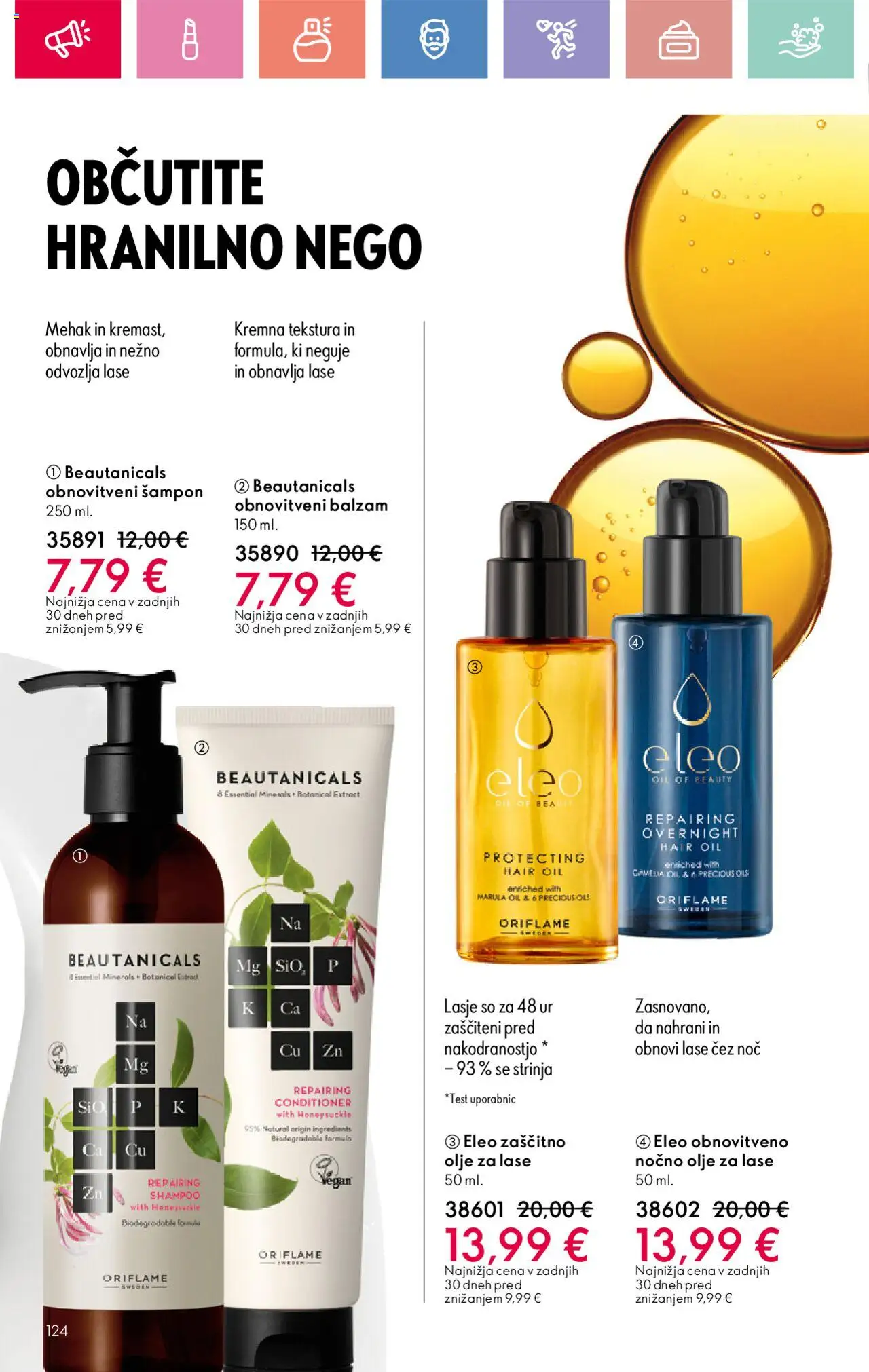 Oriflame katalog 12 │ velja od 24.08.2025 | Stran: 124 | Izdelki: Sampon, Olje za lase, Olje