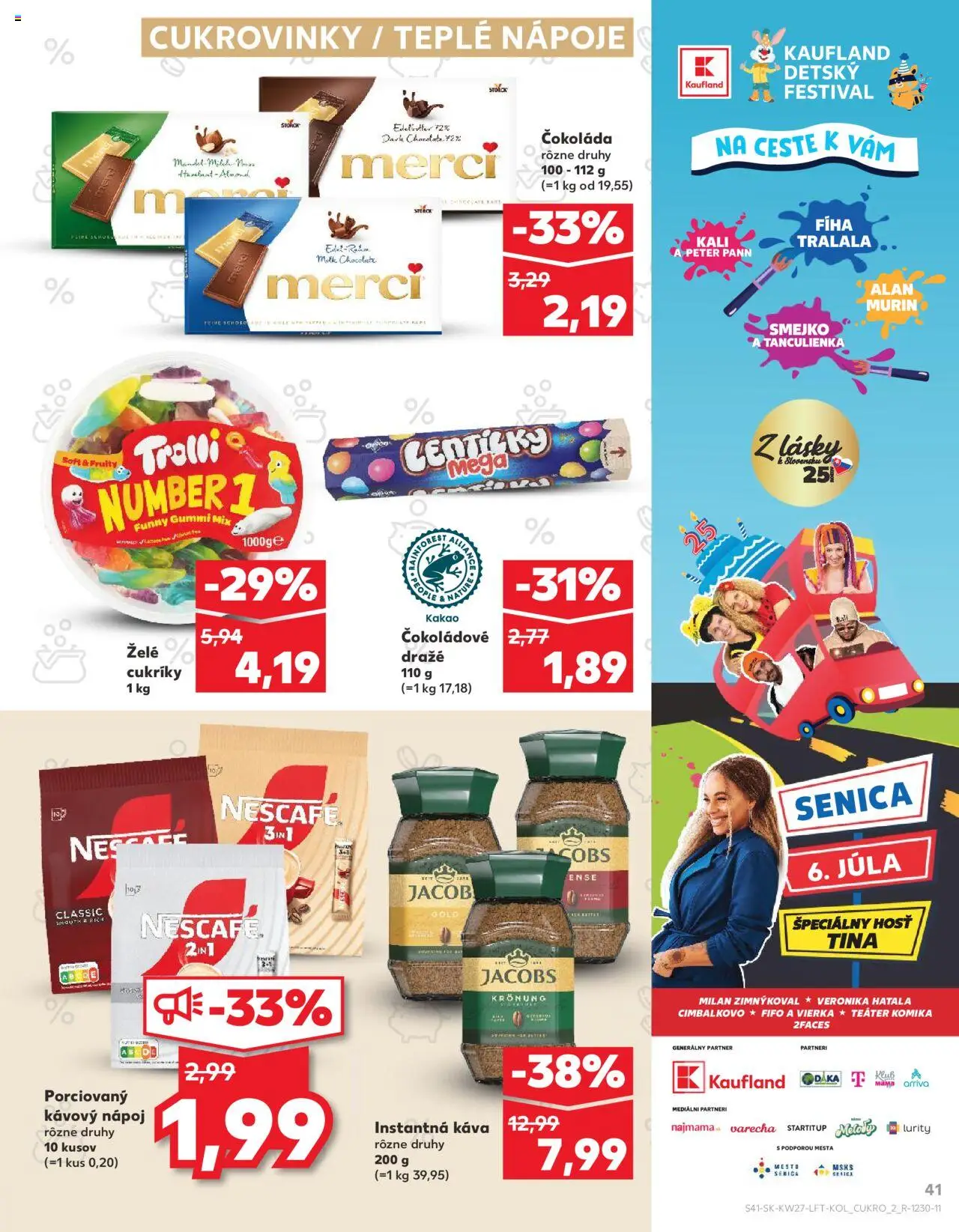 Nové Kaufland akcie – leták je platný od 03.07.2025 | Strana: 41 | Produkty: Merci, Čokoláda, Cukríky, Nescafé Gold