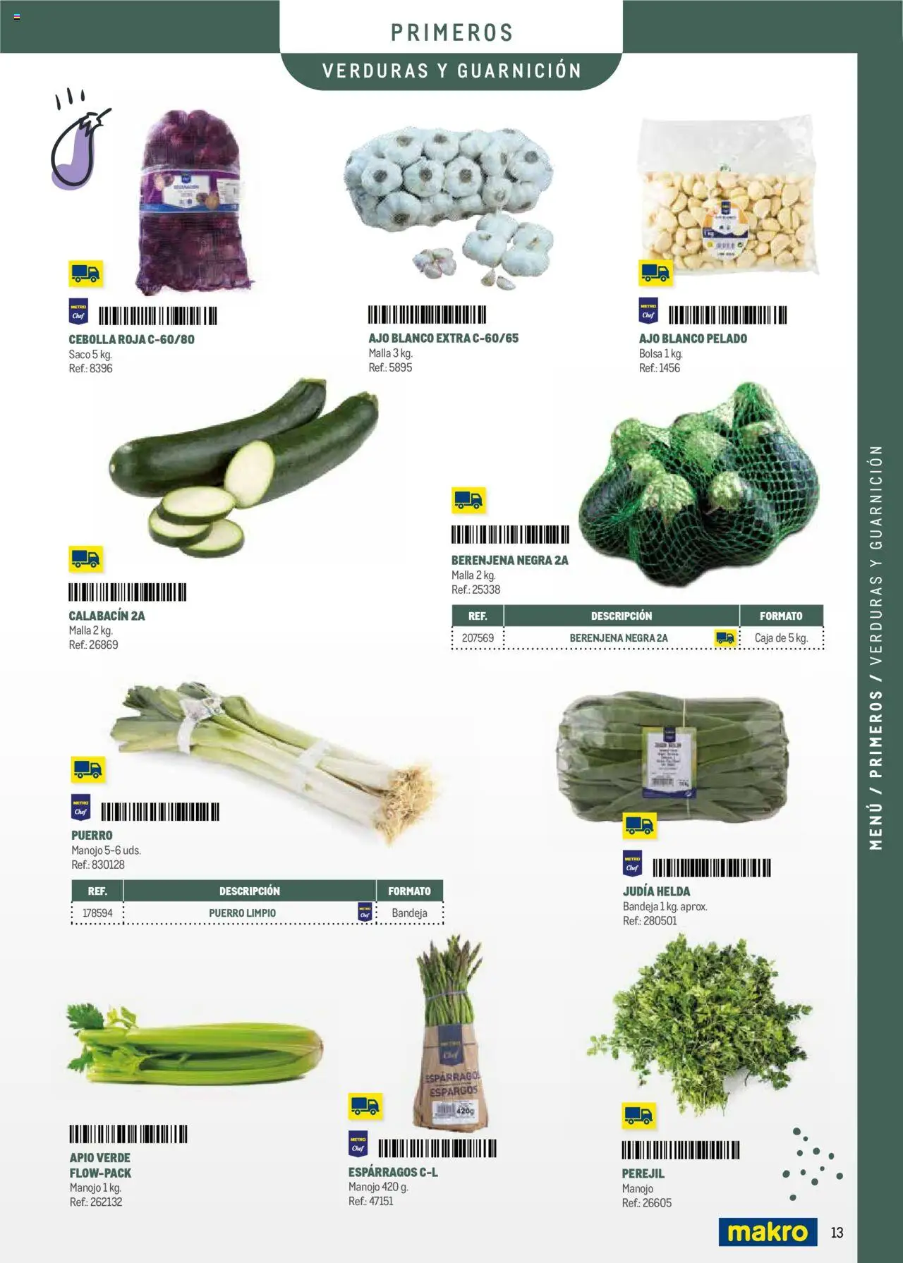 Makro - Menú y Barra Prat │ válido desde el 08.09.2025 | Página: 13 | Productos: Calabacín, Νερό καρύδας, Παγωμένο τσάι, Bolsa