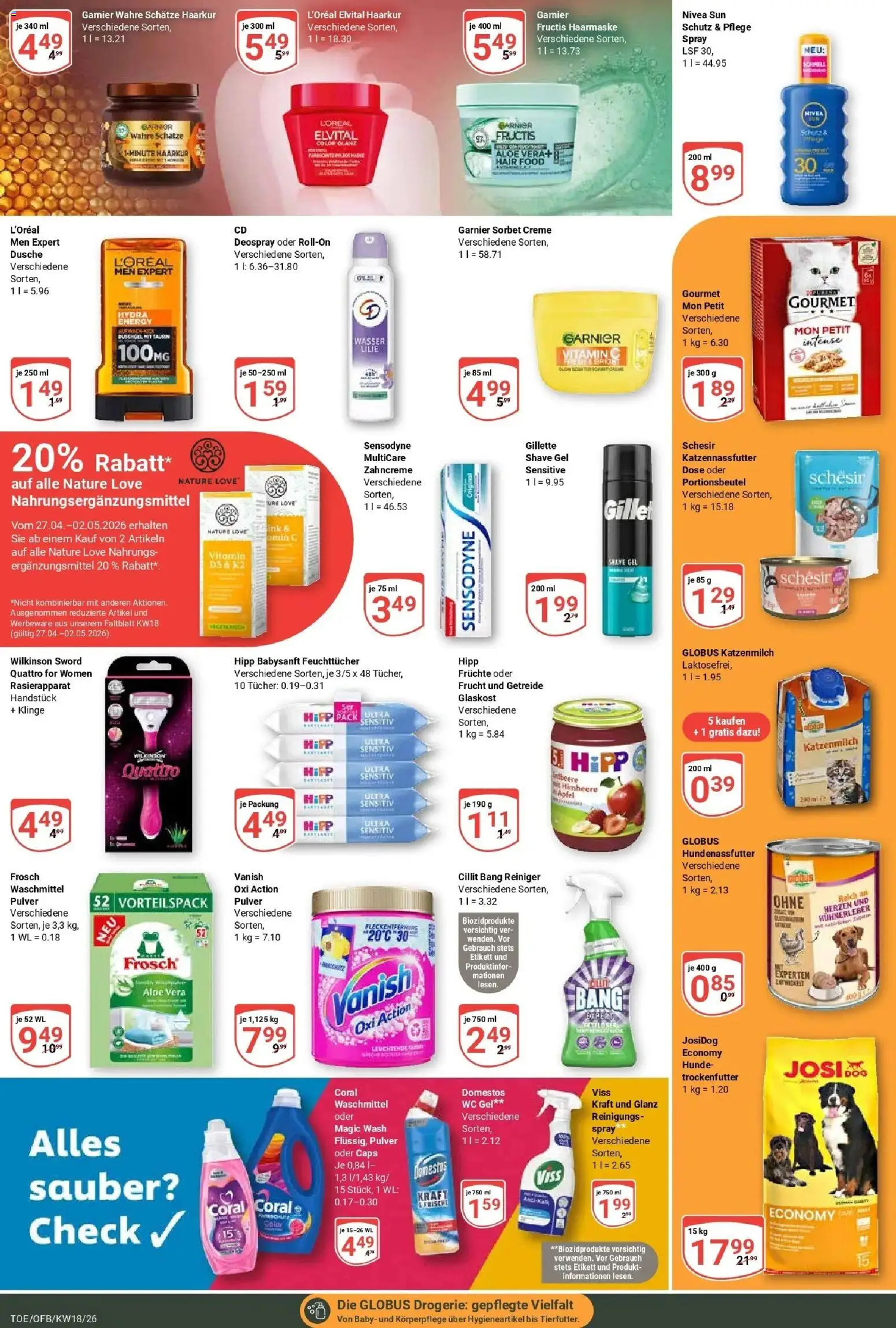 Globus Prospekt Tönisvorst	 – gültig ab 27.04.2026 | Seite: 18 | Produkte: Coral, Äpfel, Duschgel, Wasser