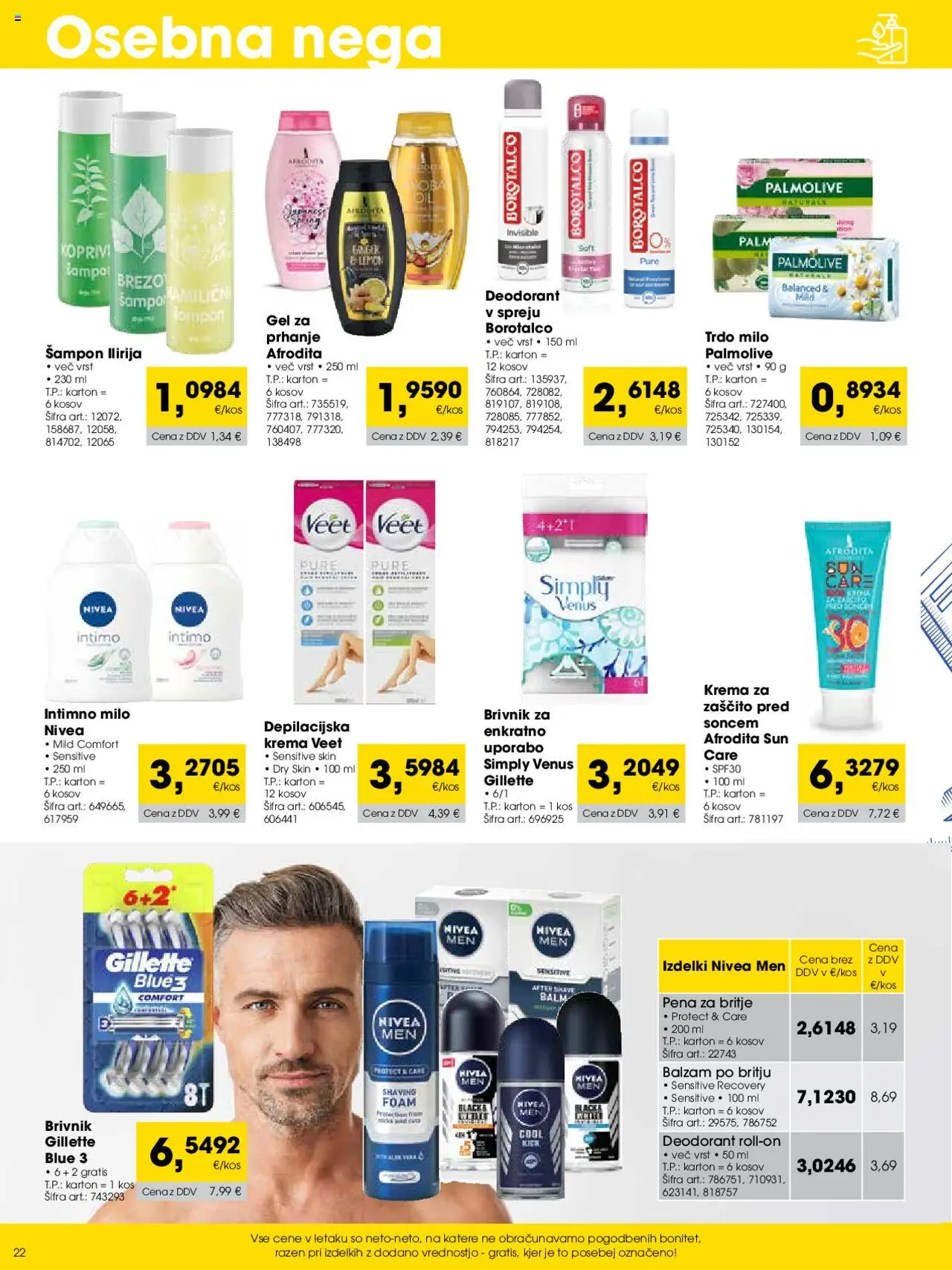 Tuš katalog cash & carry trgovec │ velja od 01.08.2025 | Stran: 22 | Izdelki: Intimno milo, Sampon, Deodorant, Brivnik