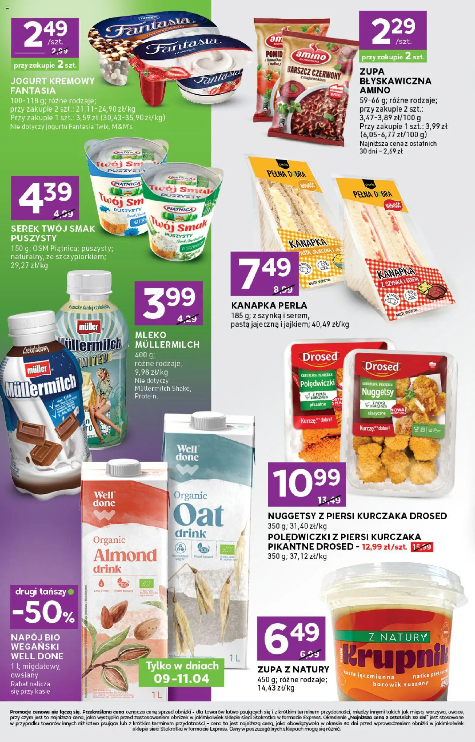 Stokrotka gazetka - Express od 09.04.2026 | Strona: 4 | Produkty: Serek Twój Smak, Piersi, Mleko, Jogurt kremowy