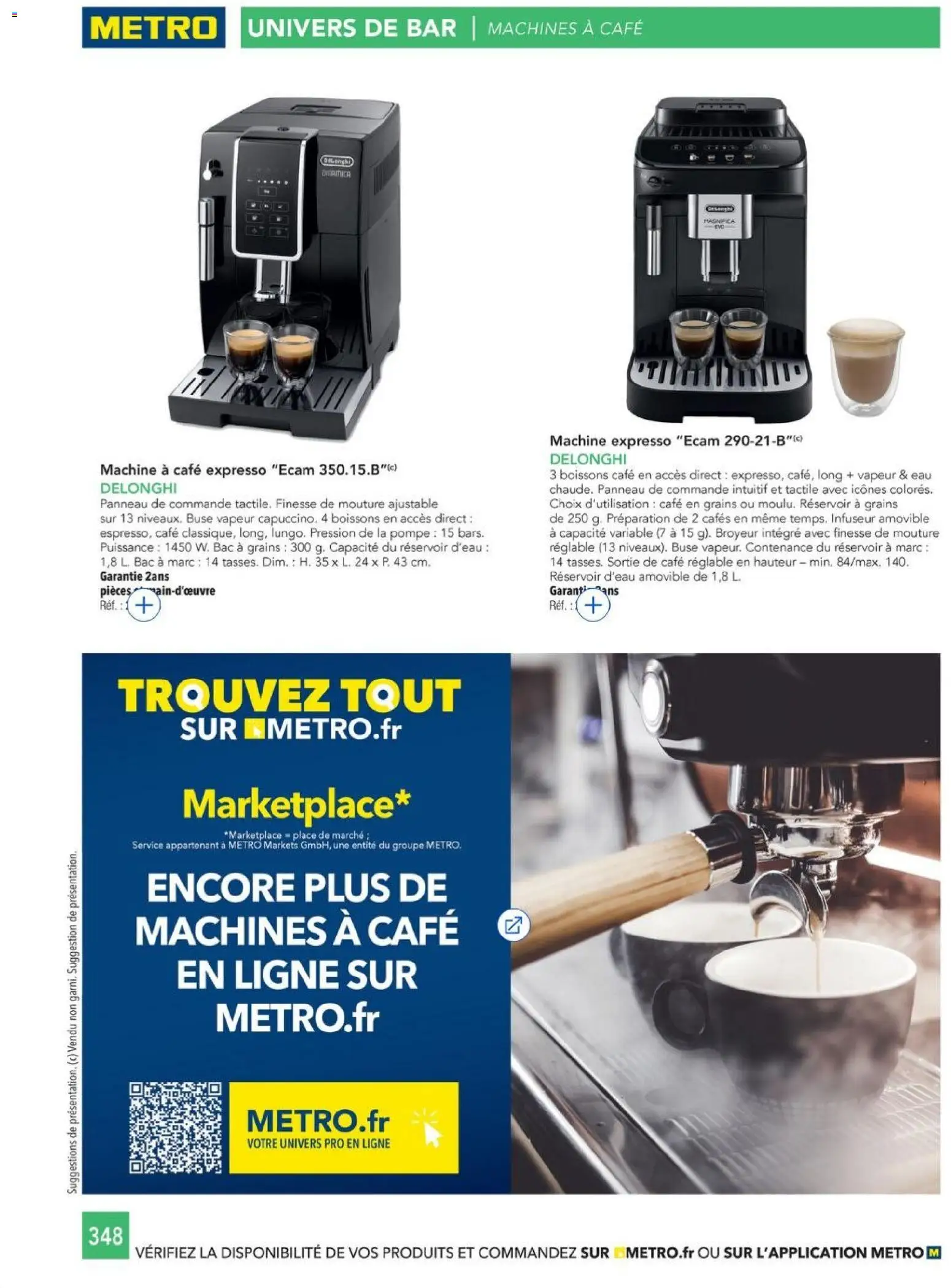 {H1} | Page: 348 | Produits: Machine à café, Broyeur, Delonghi, Café