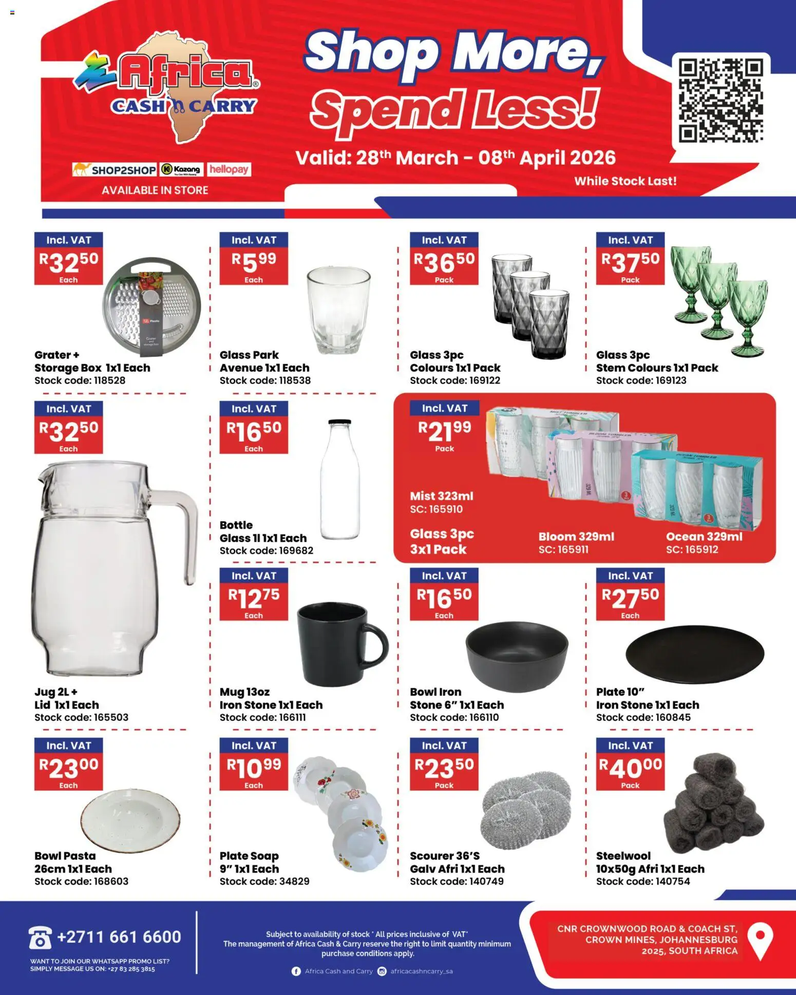 New Africa Cash & Carry catalogue – valid from 28.03.2026 | Page: 1 | Products: Plate, Bowl, Grater, Mug