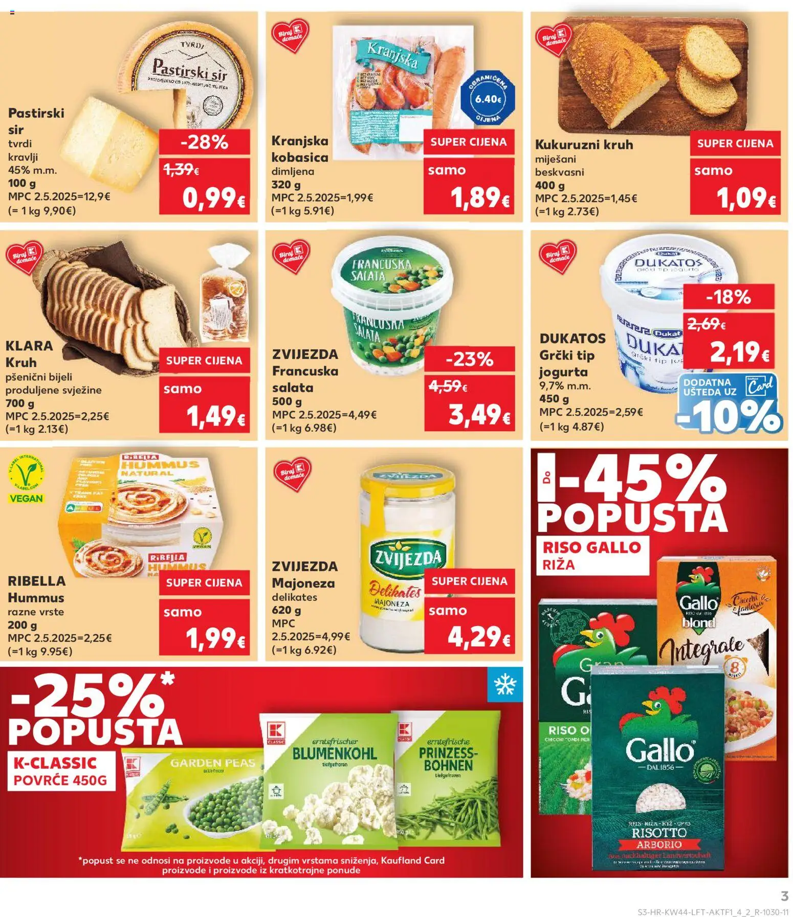 Kaufland katalog | vrijedi od 29.10.2025 | Stranica: 3 | Proizvodi: Kruh, Riža, Majoneza, Kobasica