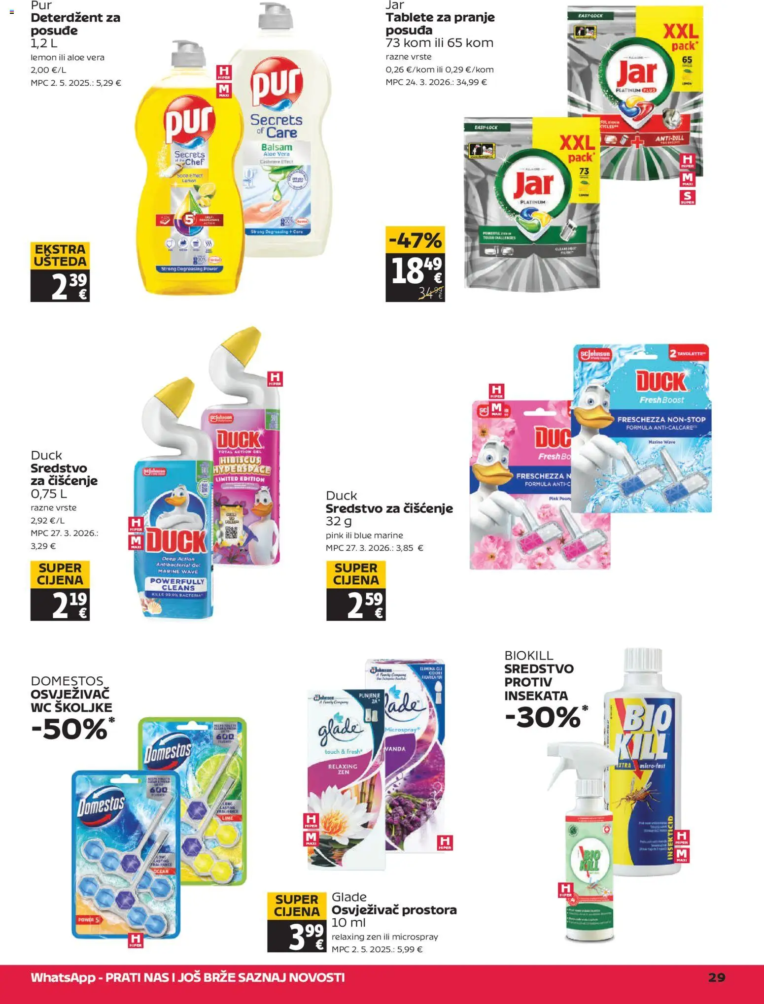 Tommy katalog | vrijedi od 16.04.2026 | Stranica: 29 | Proizvodi: Deterdžent, Osvježivač prostora, Domestos