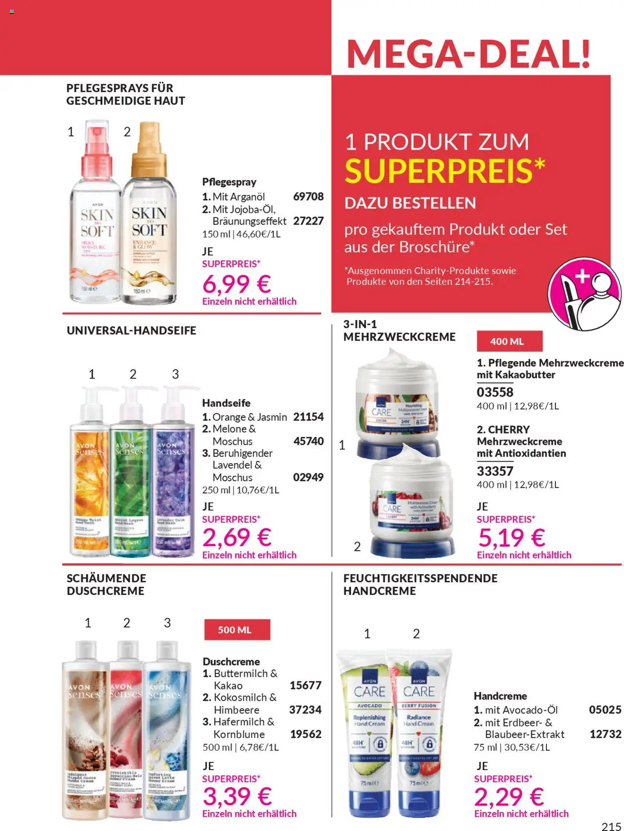 AVON Katalog Oktober 2025 – gültig ab 01.10.2025 | Seite: 217 | Produkte: Buttermilch, Avocado, Duschcreme, Melone