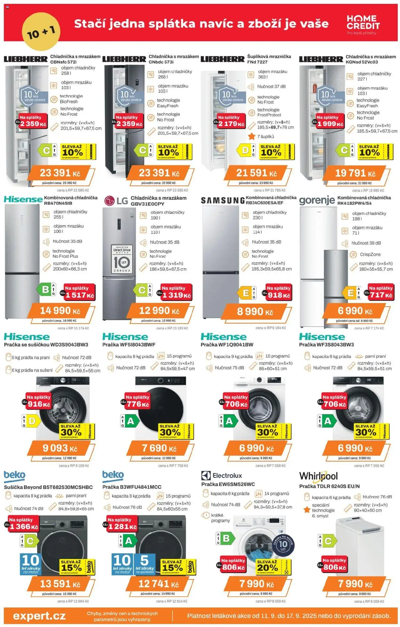 Expert elektro leták od 11.09.2025 | Strana: 8 | Produkty: Pračka, Samsung, Chladnička, Sušička