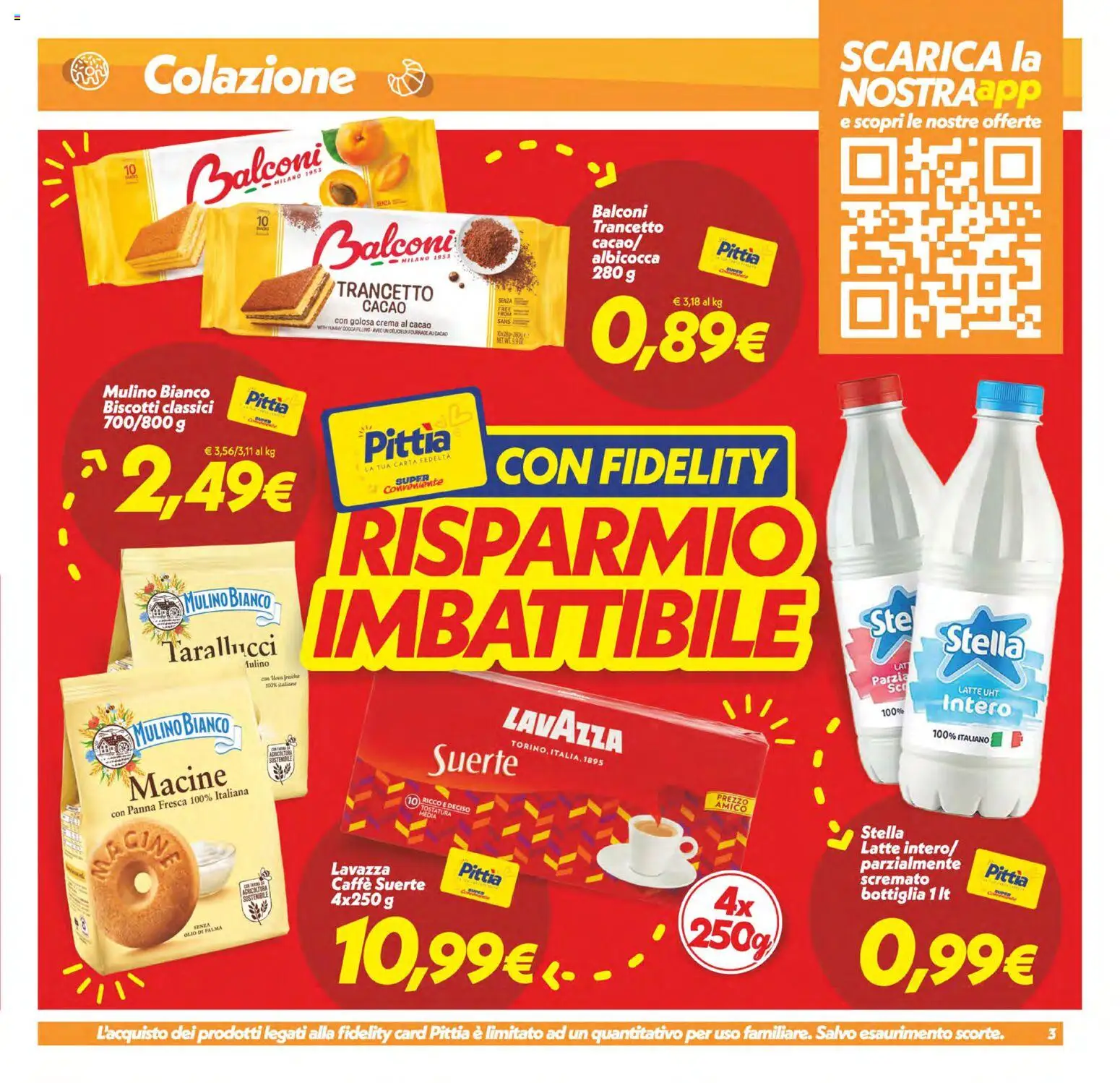 Volantino SuperConveniente del 03.02.2026 | Pagina: 3 | Prodotti: Panna, Biscotti, Lavazza, Bottiglia