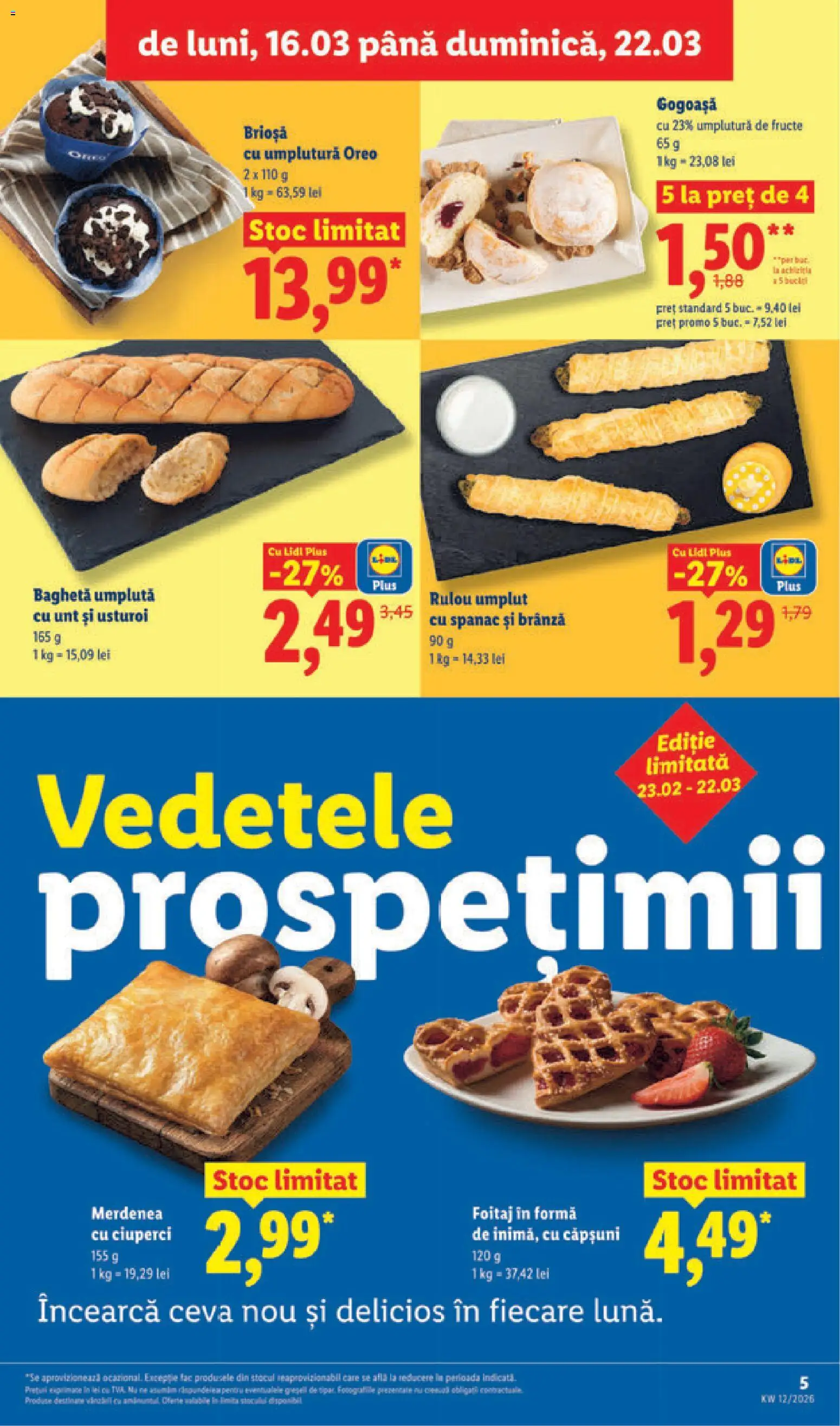 Noul catalog Lidl – valabil de la 16.03.2026 | Pagină: 5 | Produse: Unt, Căpșuni, Fructe, Usturoi