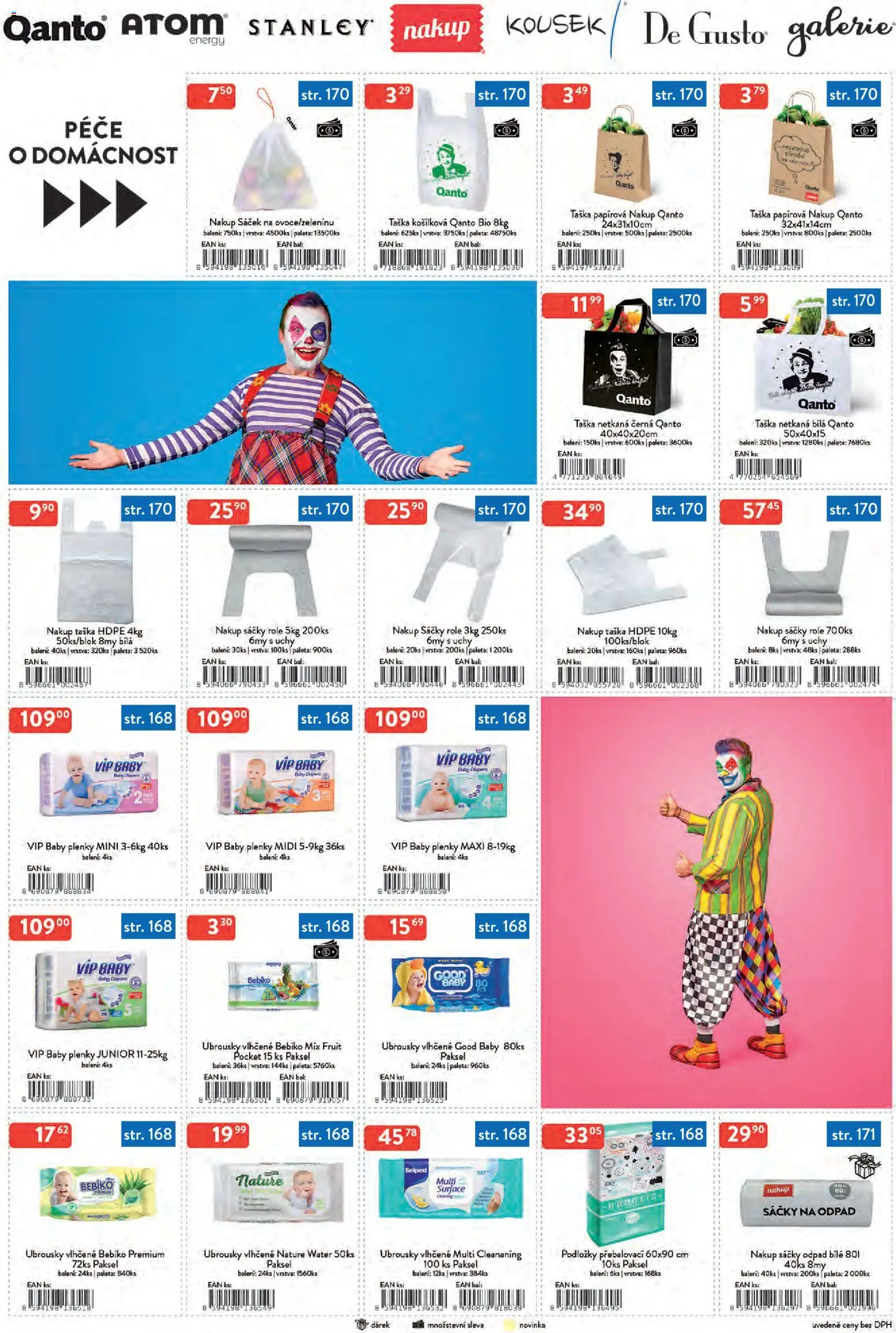 Astur & Qanto leták - Velkoobchod 04/2026 od 01.04.2026 | Strana: 9 | Produkty: Ubrousky, Taška, Plenky, Sáček