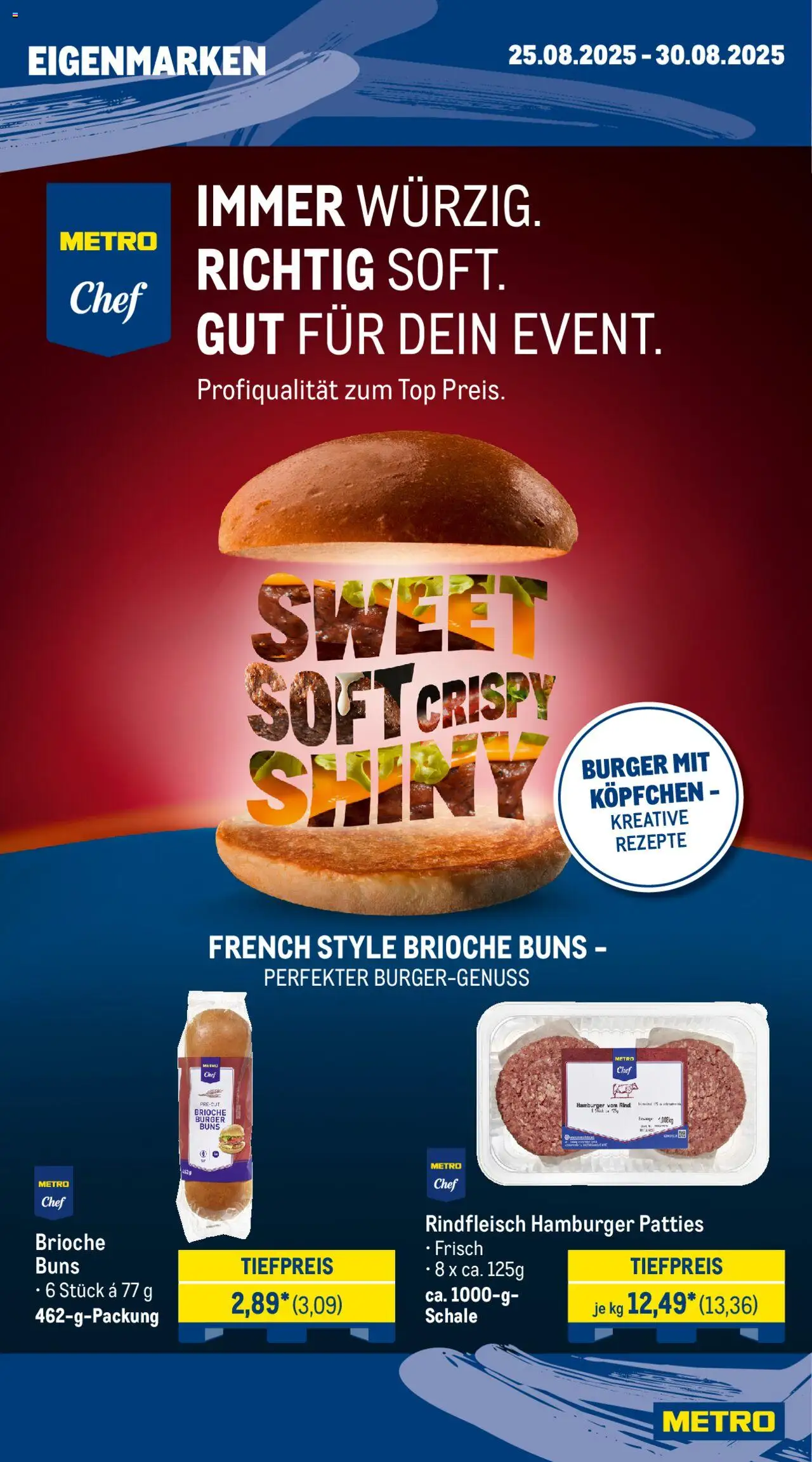 Metro Prospekt 	 - gültig ab dem 25.08.2025 | Seite: 13 | Produkte: Top, Burger, Rindfleisch