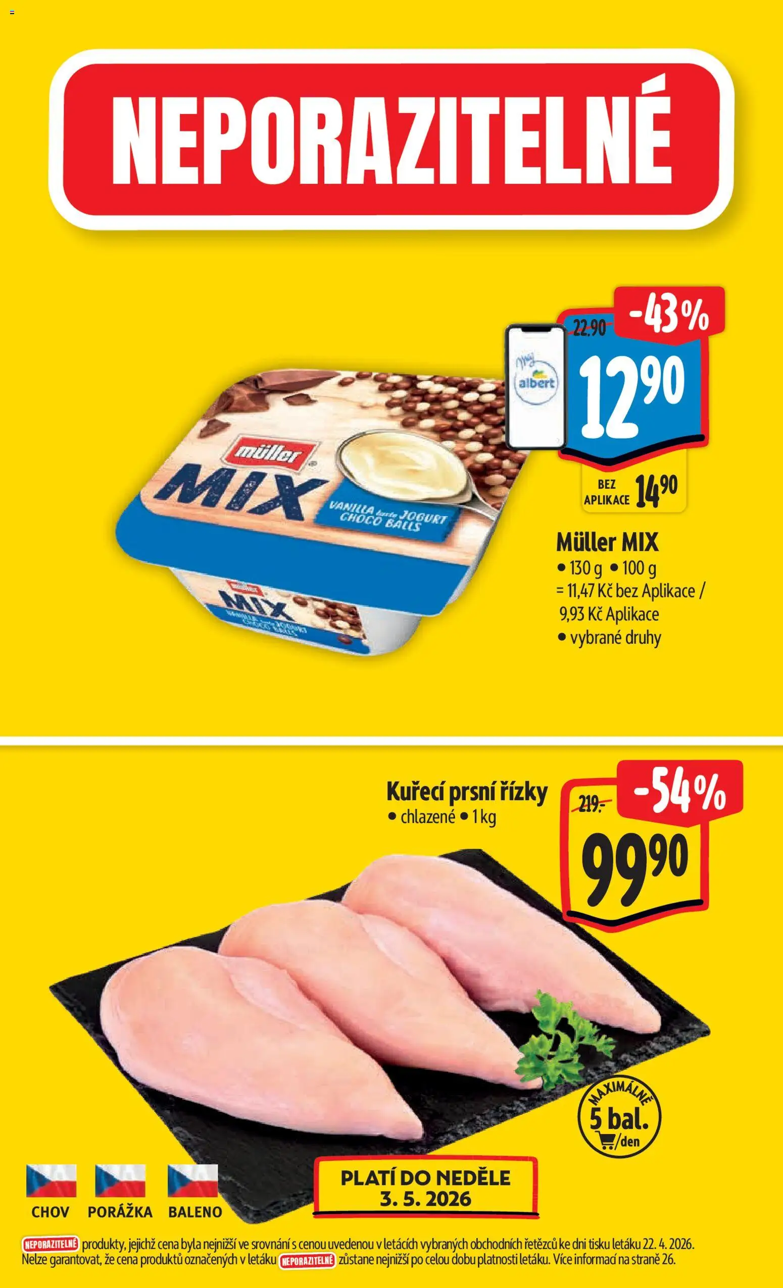 Albert leták - Hypermarket od 29.04.2026 | Strana: 2 | Produkty: Jogurt, Kuřecí prsní řízky